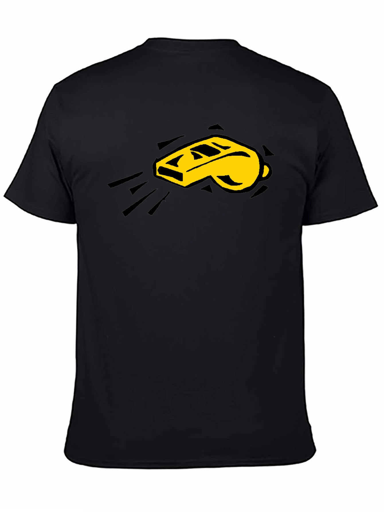 Referee Whistle Graphic Tee - Black Cotton Shirt