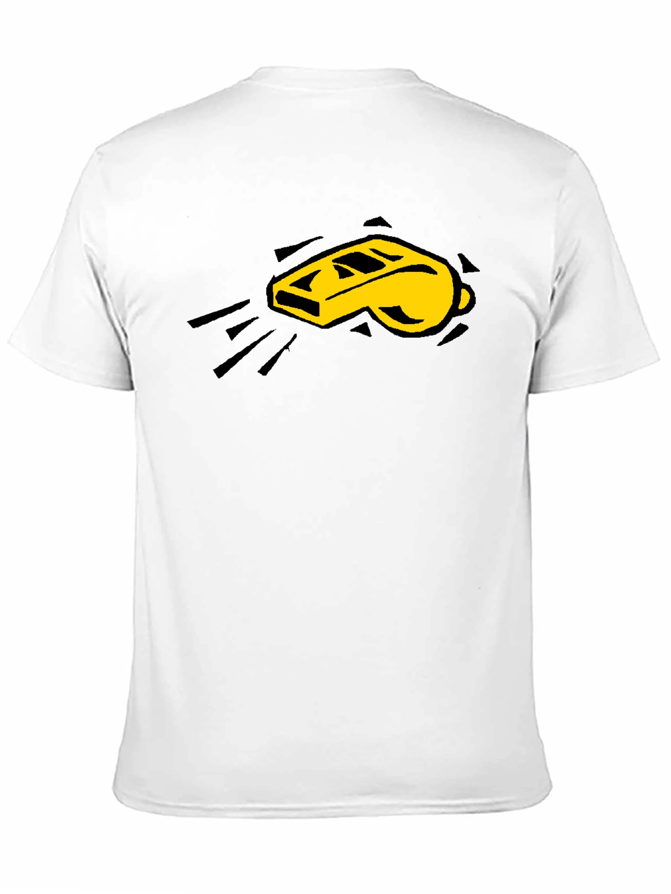 Referee Whistle Graphic Tee - Black Cotton Shirt