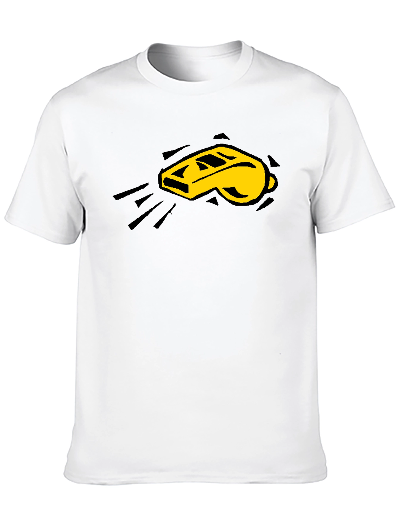 Referee Whistle Graphic Tee - Black Cotton Shirt
