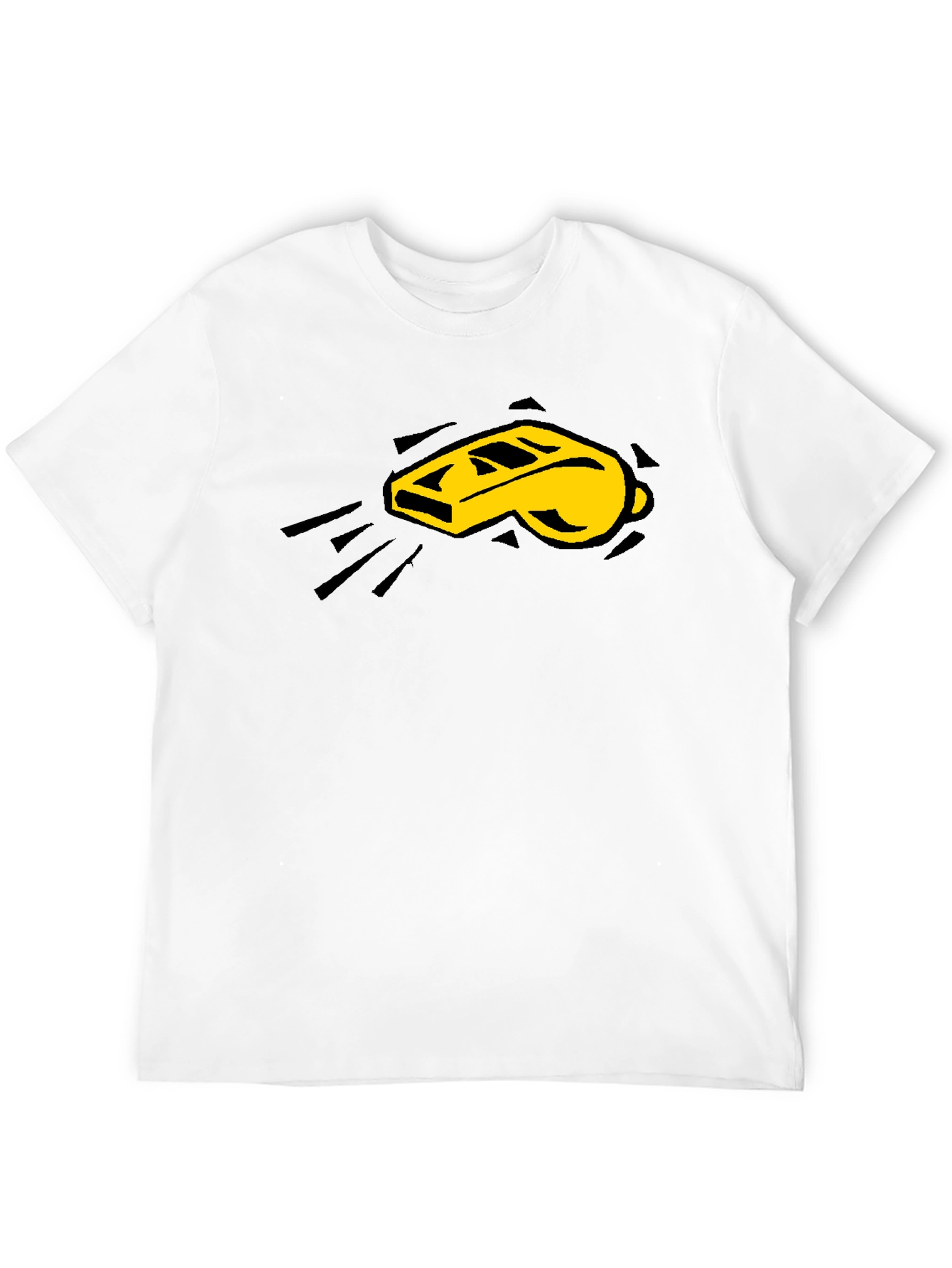 Referee Whistle Graphic Tee - Black Cotton Shirt