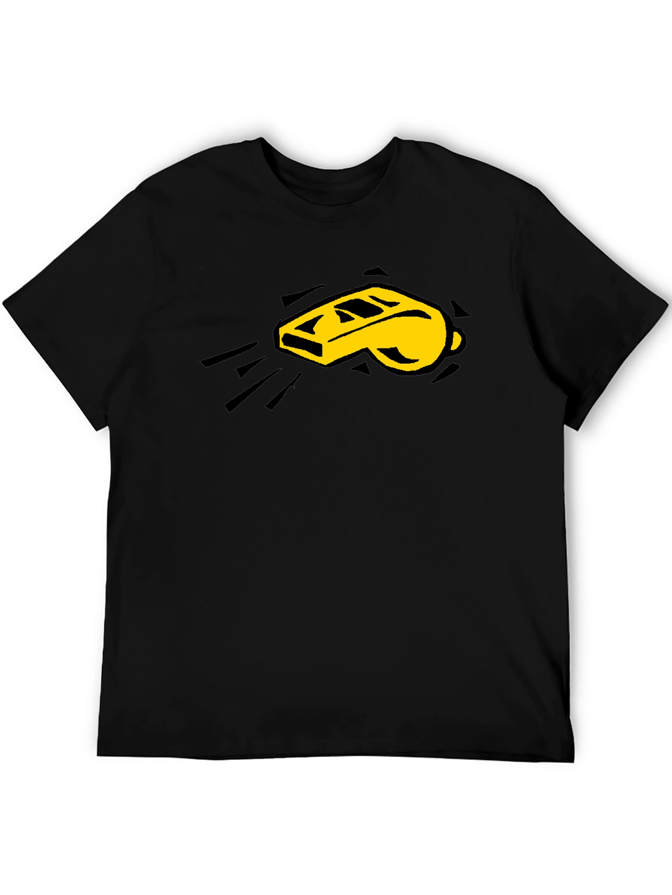 Referee Whistle Graphic Tee - Black Cotton Shirt