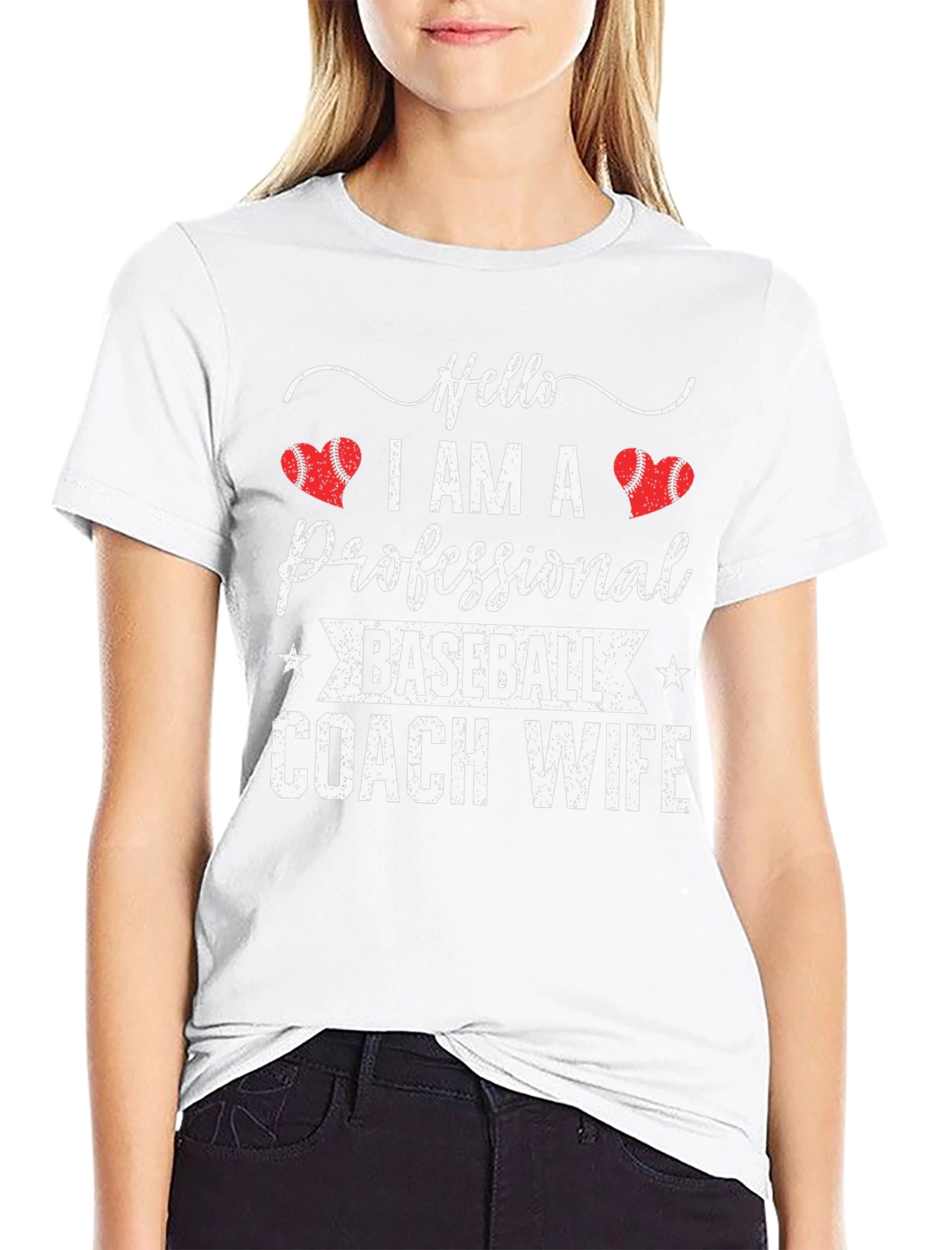Hello I Am A Baseball Coach Wife T-Shirt