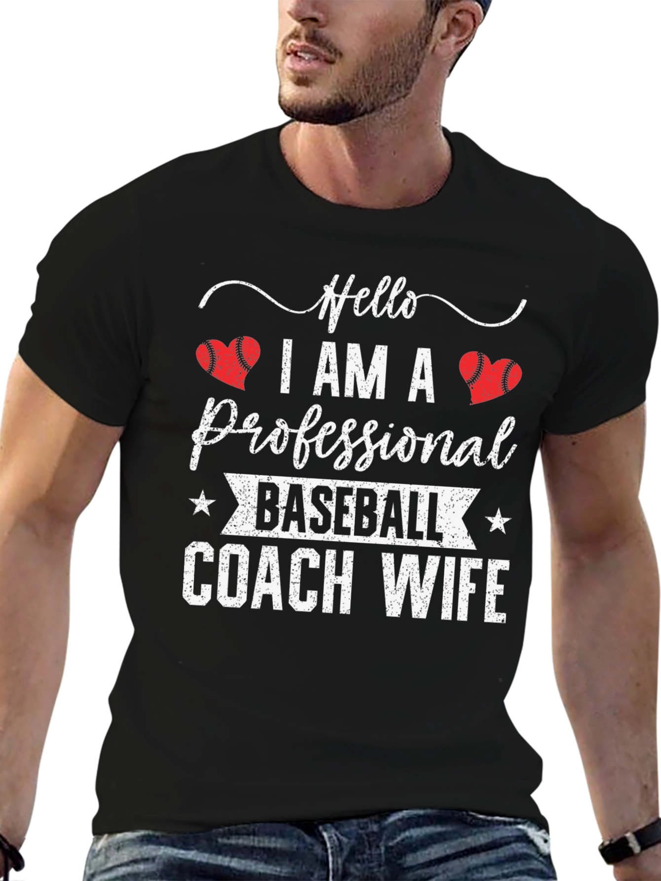 Hello I Am A Baseball Coach Wife T-Shirt