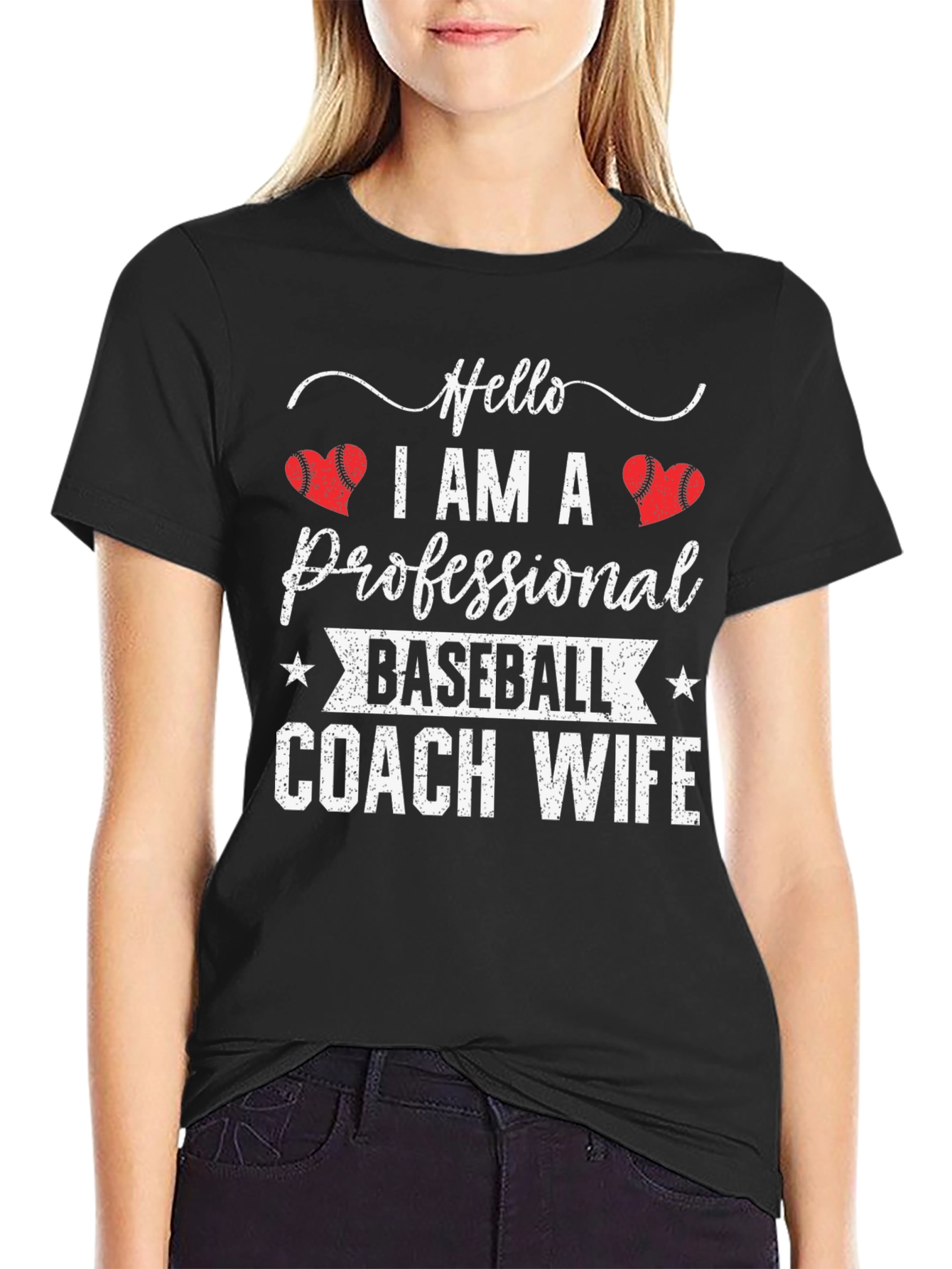 Hello I Am A Baseball Coach Wife T-Shirt