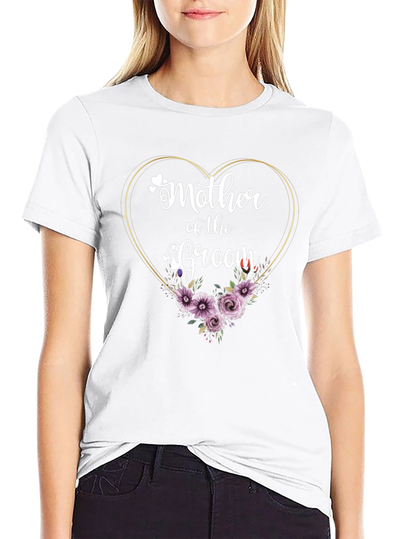 Mother of the Groom Heart Floral T-Shirt