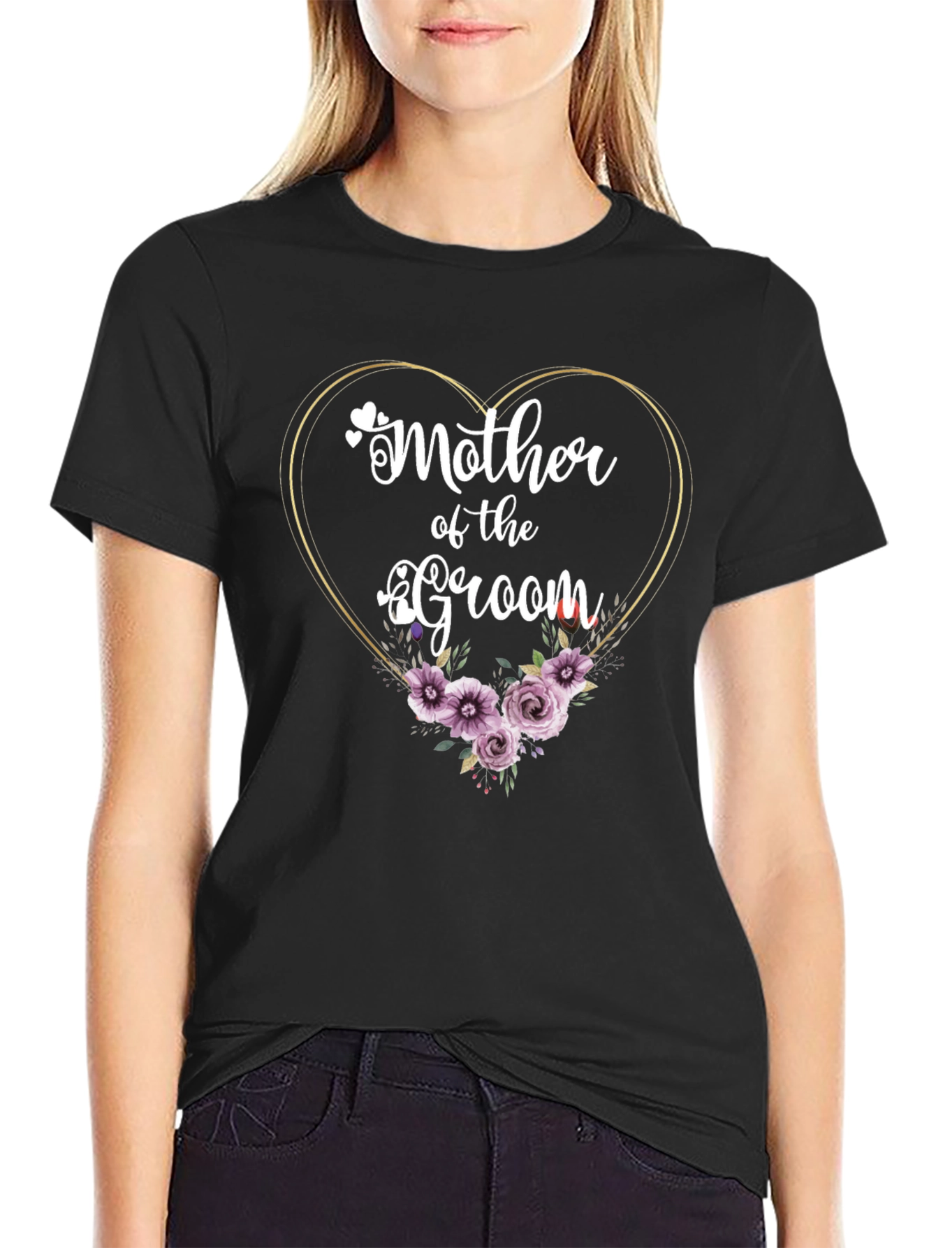 Mother of the Groom Heart Floral T-Shirt