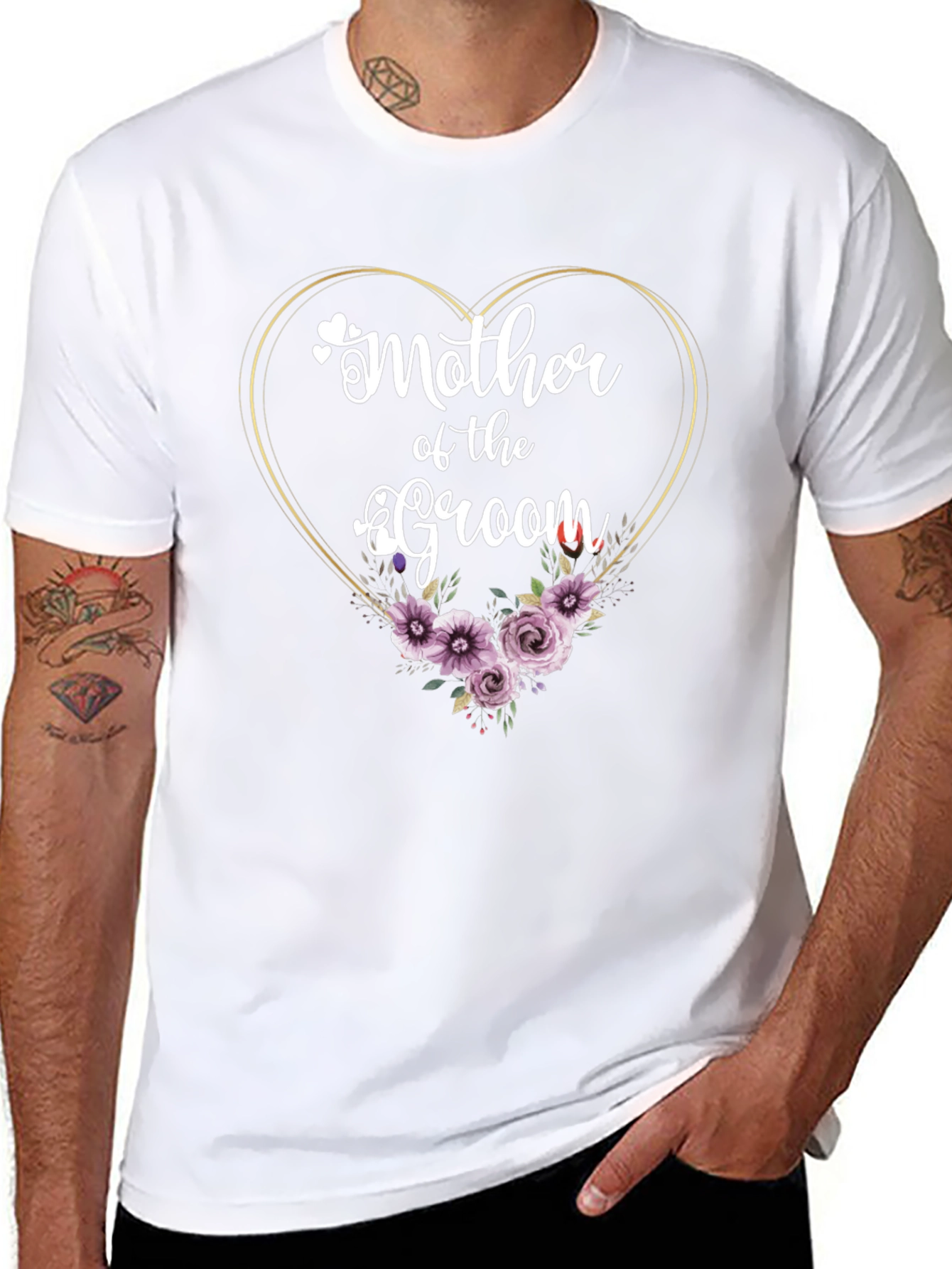 Mother of the Groom Heart Floral T-Shirt