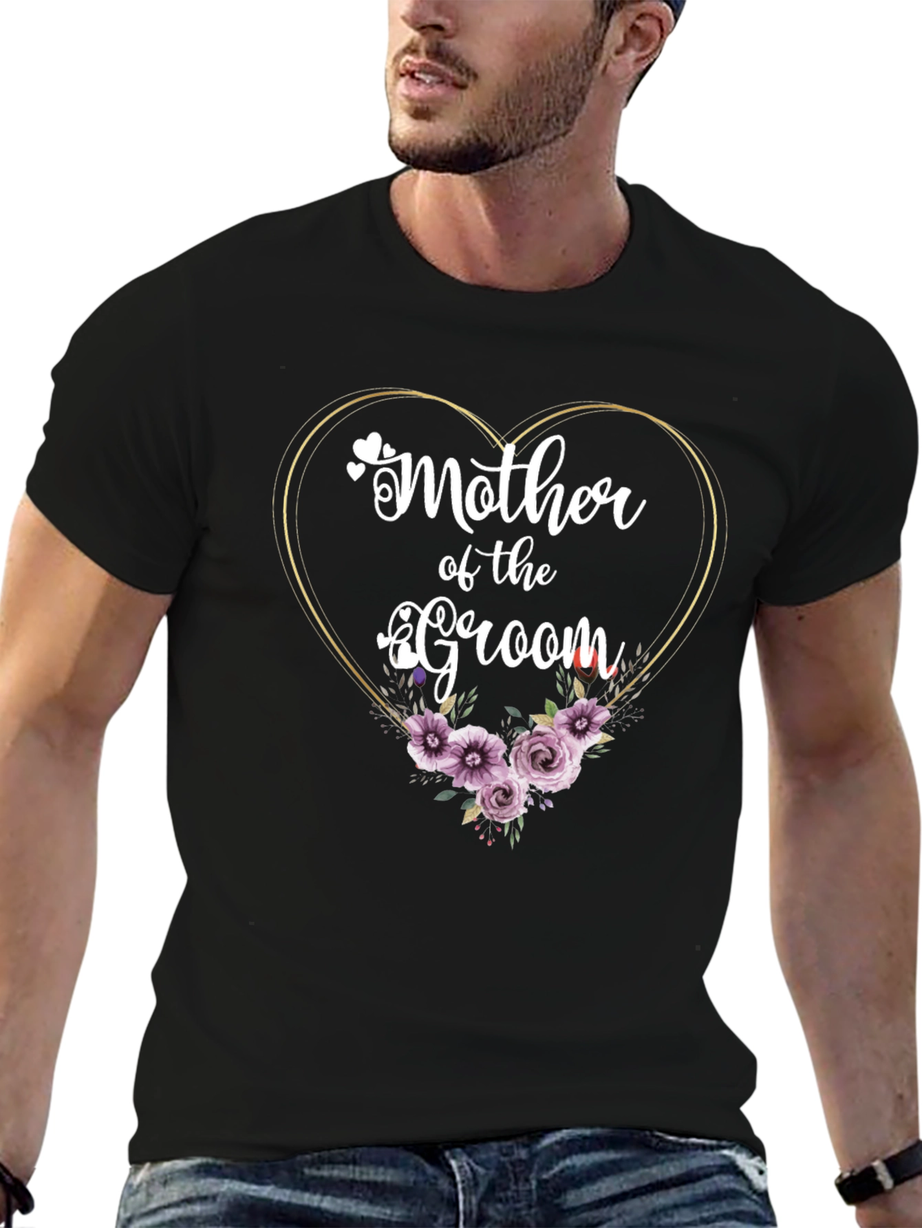 Mother of the Groom Heart Floral T-Shirt