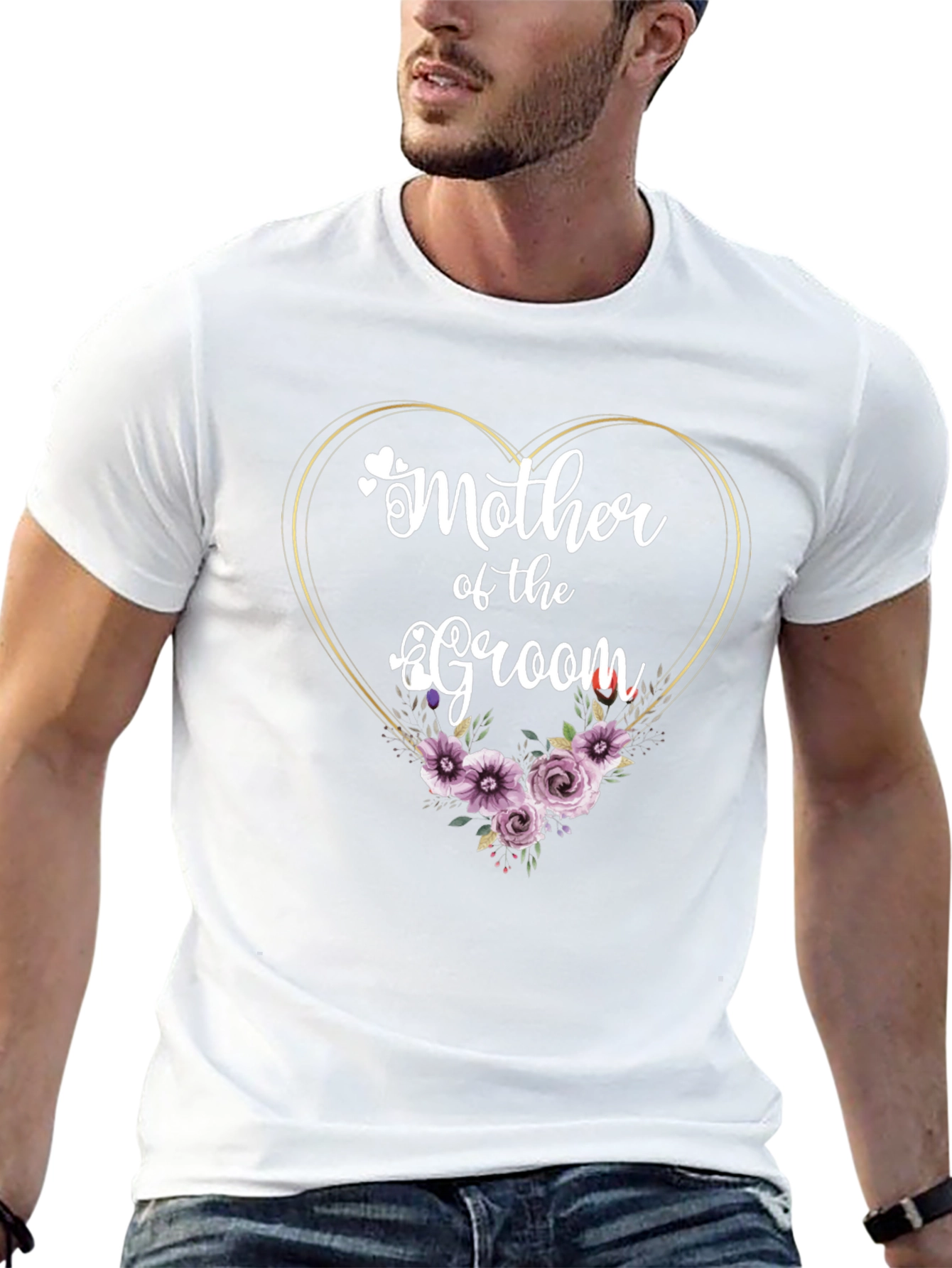 Mother of the Groom Heart Floral T-Shirt