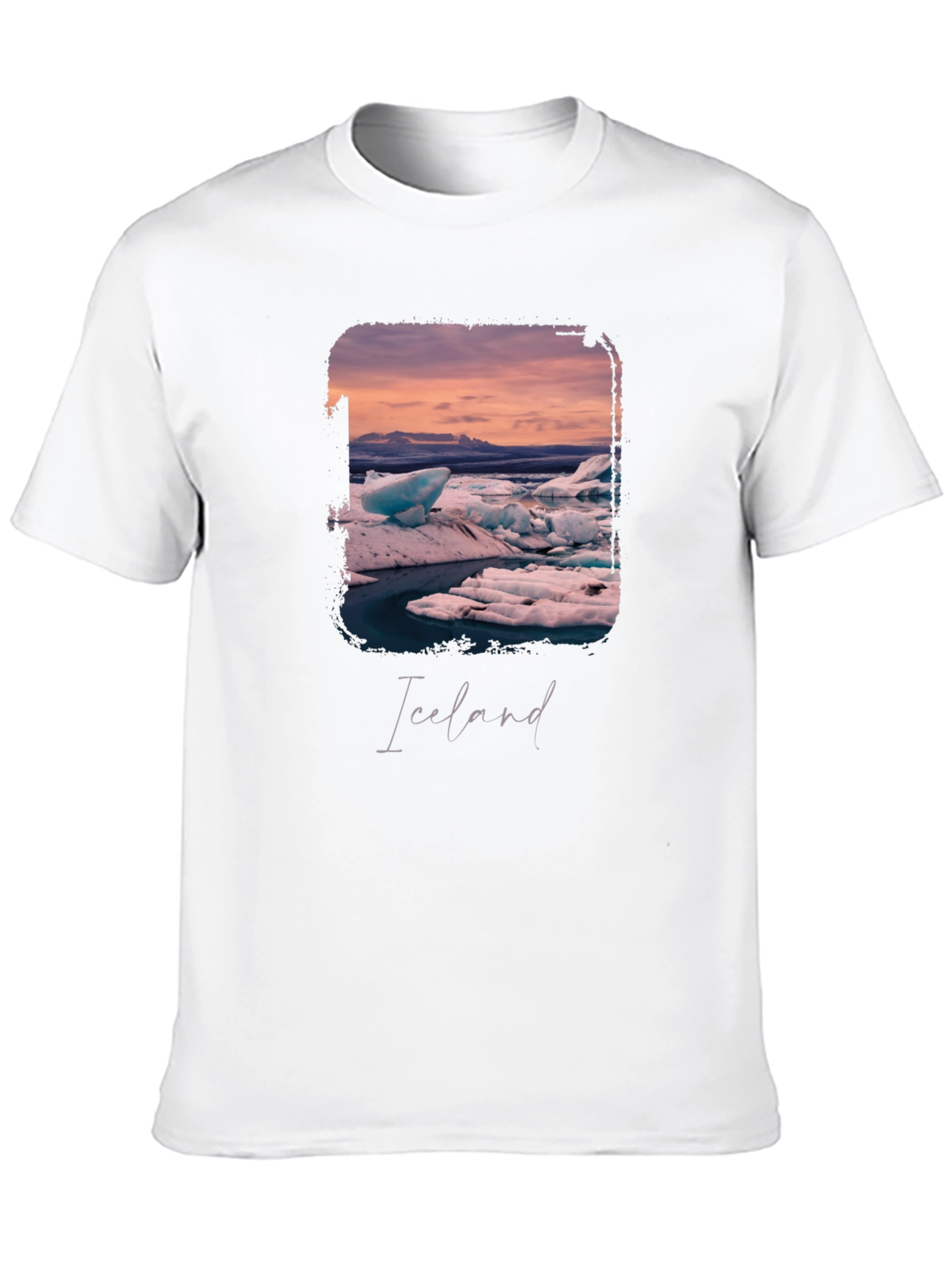 Iceland Glacier Graphic Black T-Shirt