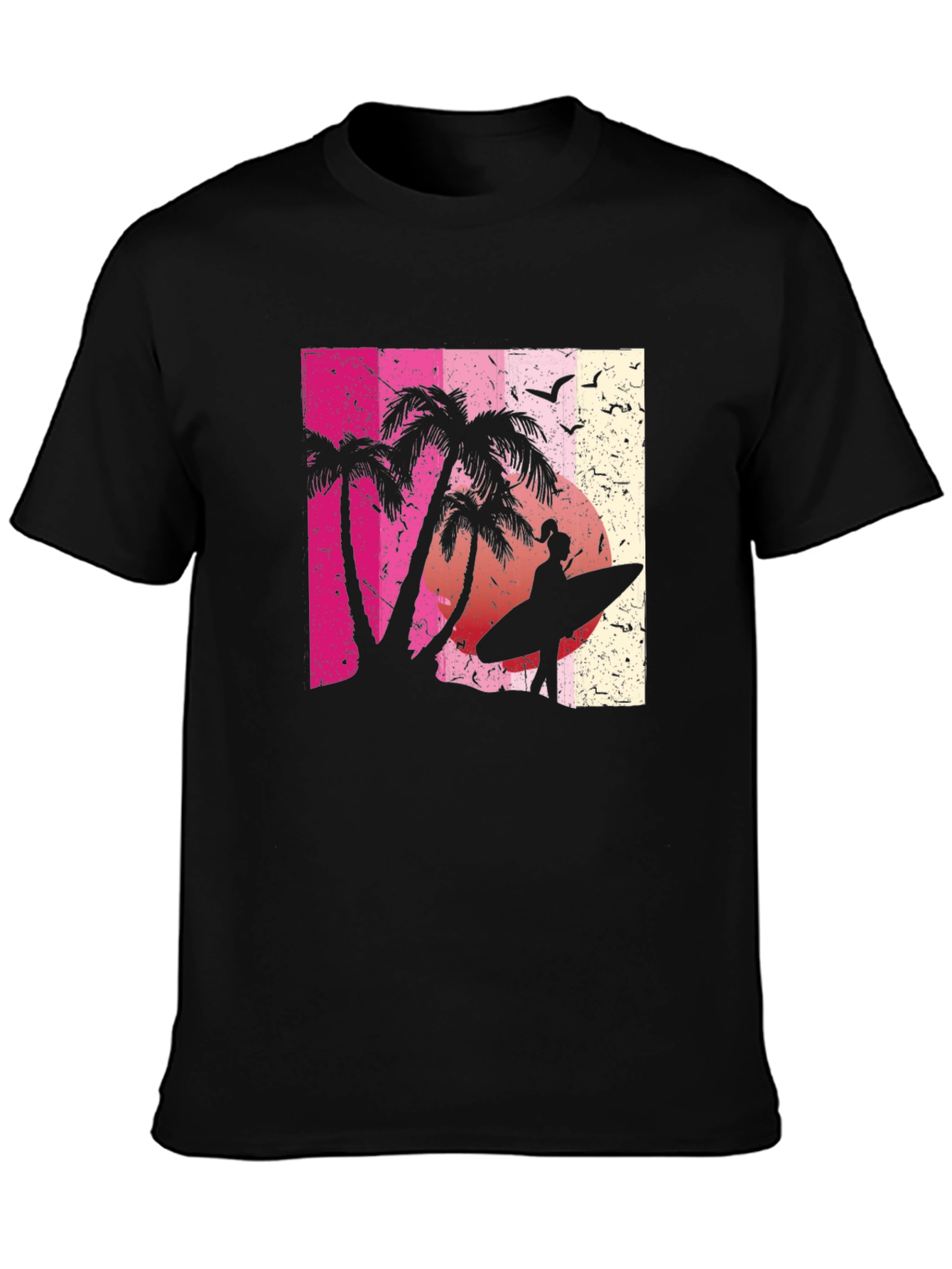 Tropical Sunset Surfer Graphic Tee