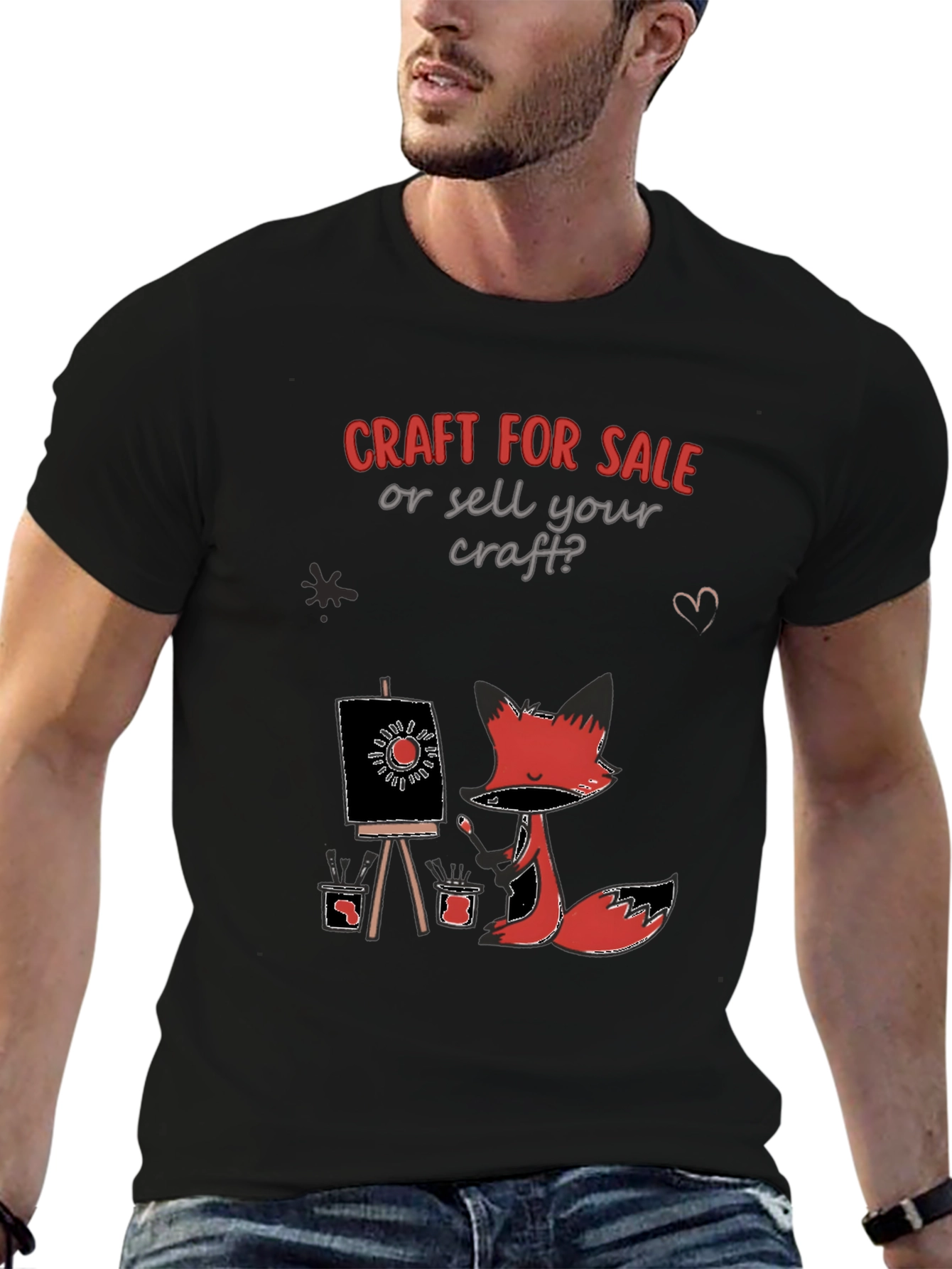 Craft for Sale Tee: Artistic Fox Design