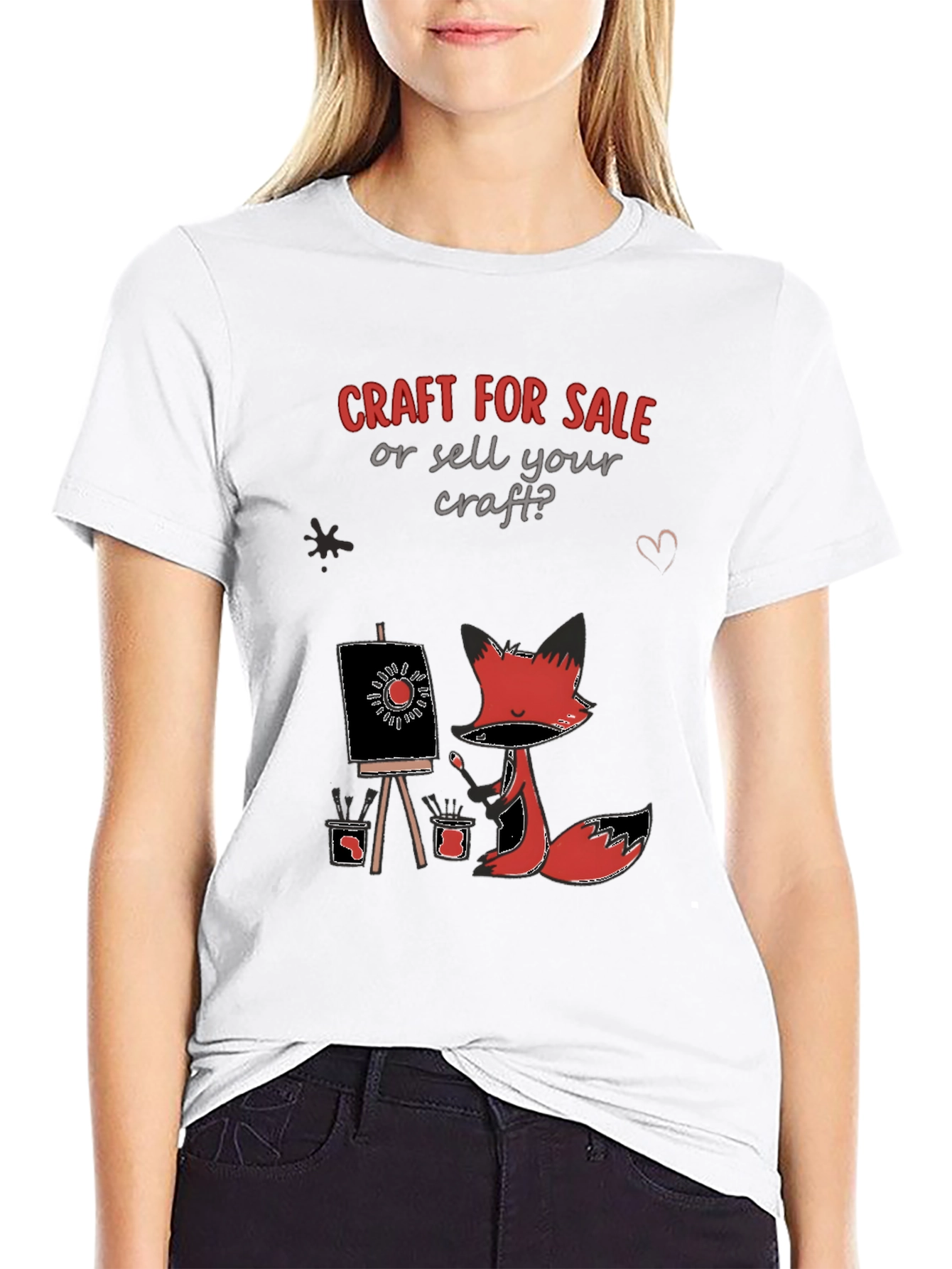 Craft for Sale Tee: Artistic Fox Design