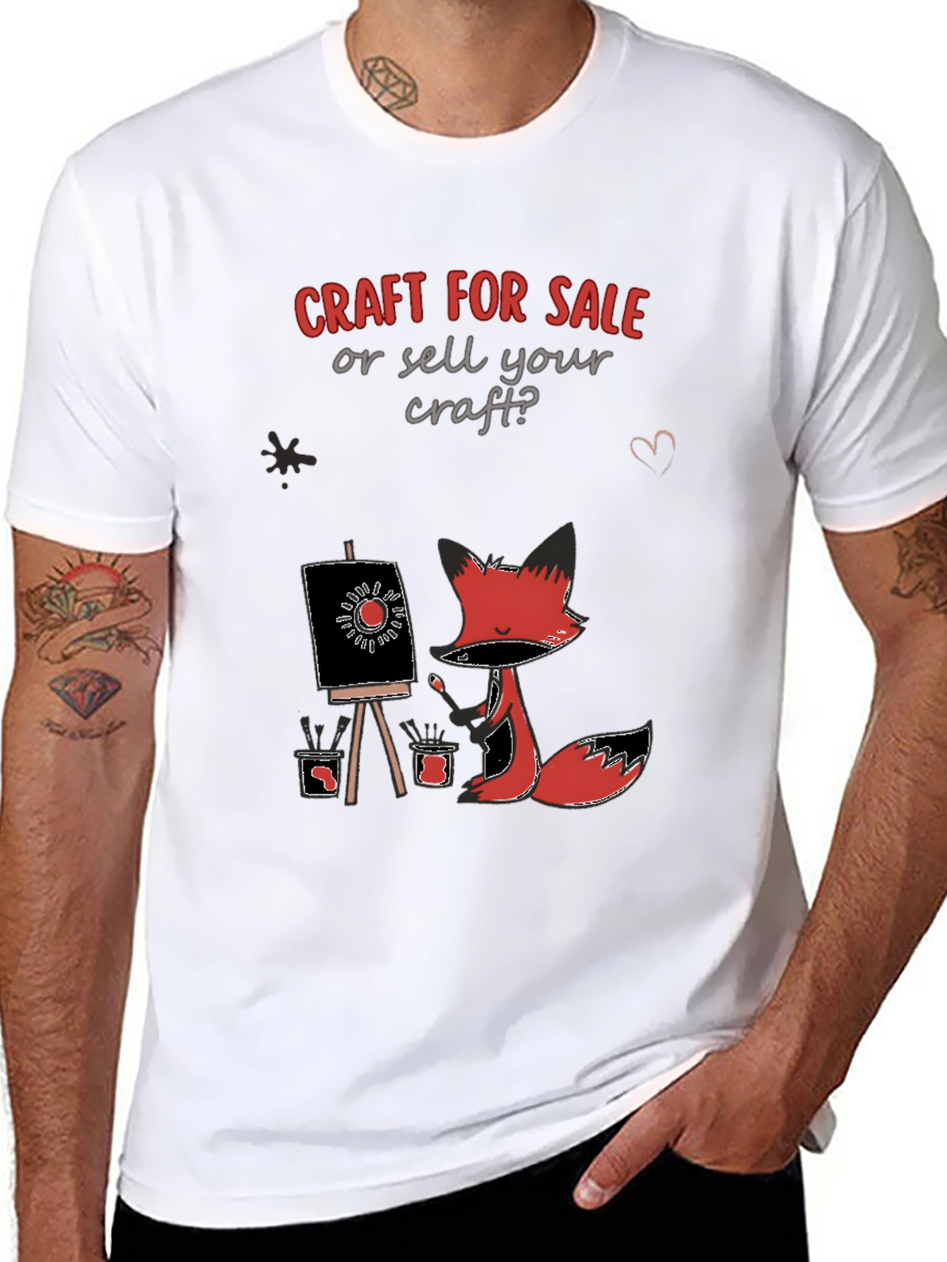 Craft for Sale Tee: Artistic Fox Design