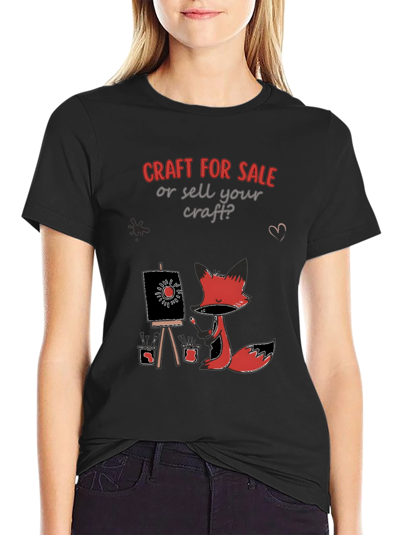 Craft for Sale Tee: Artistic Fox Design