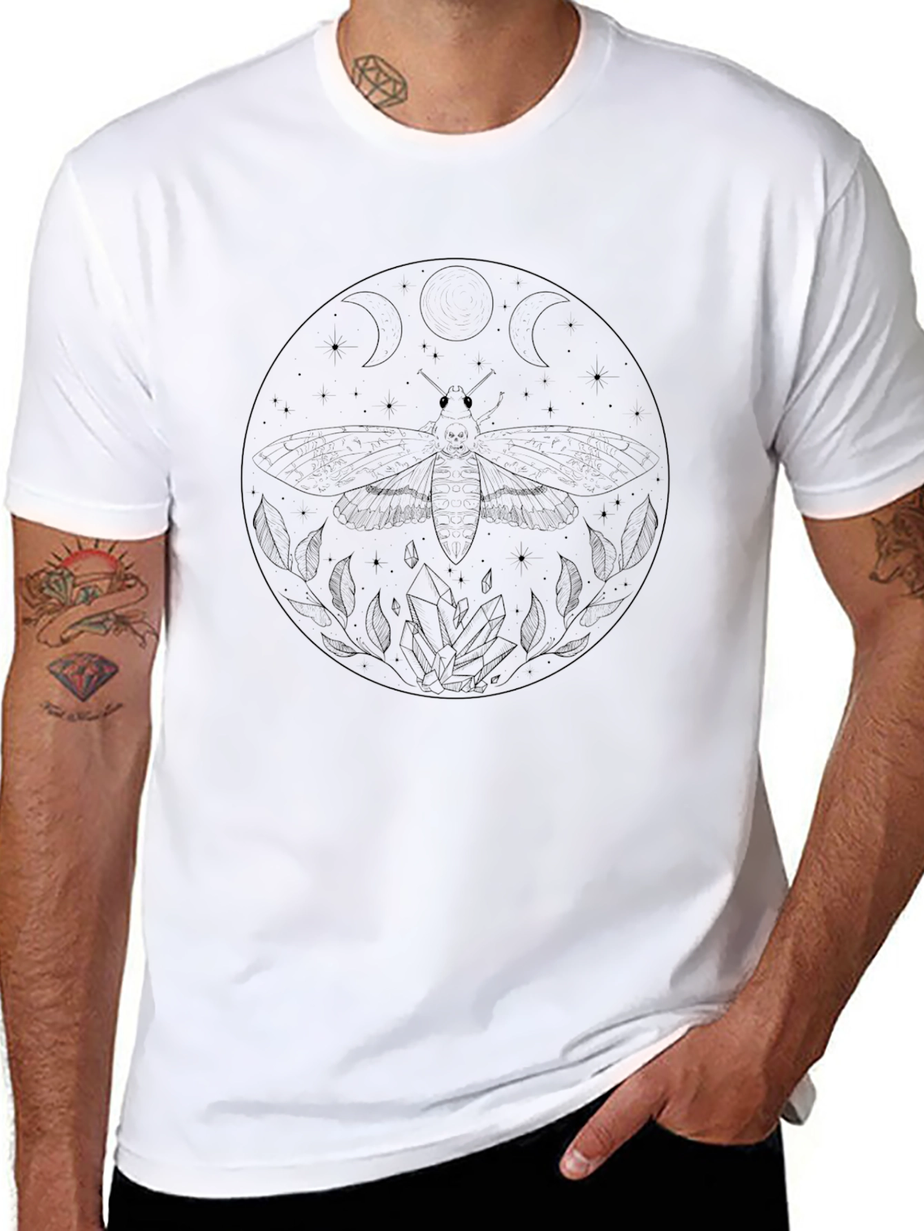 Moth & Moon Phases Graphic Tee