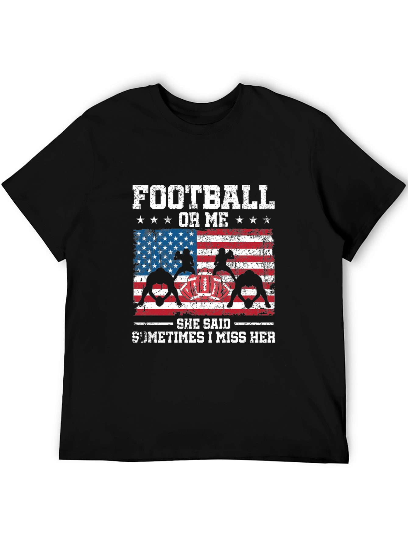 Football or Me T-Shirt Patriotic Design