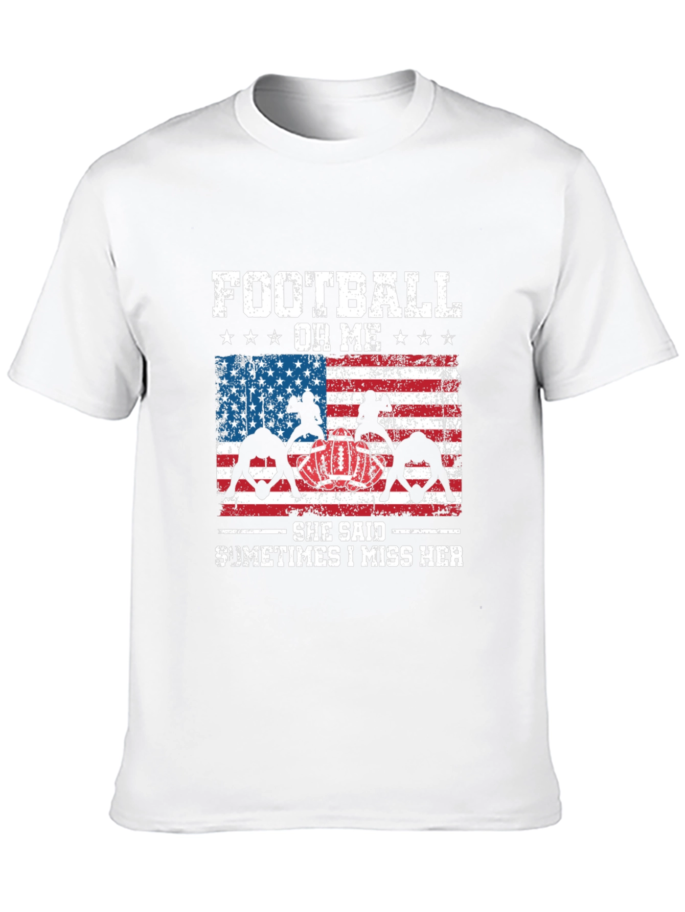 Football or Me T-Shirt Patriotic Design