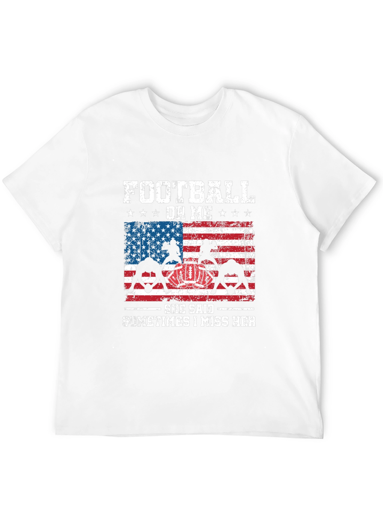 Football or Me T-Shirt Patriotic Design