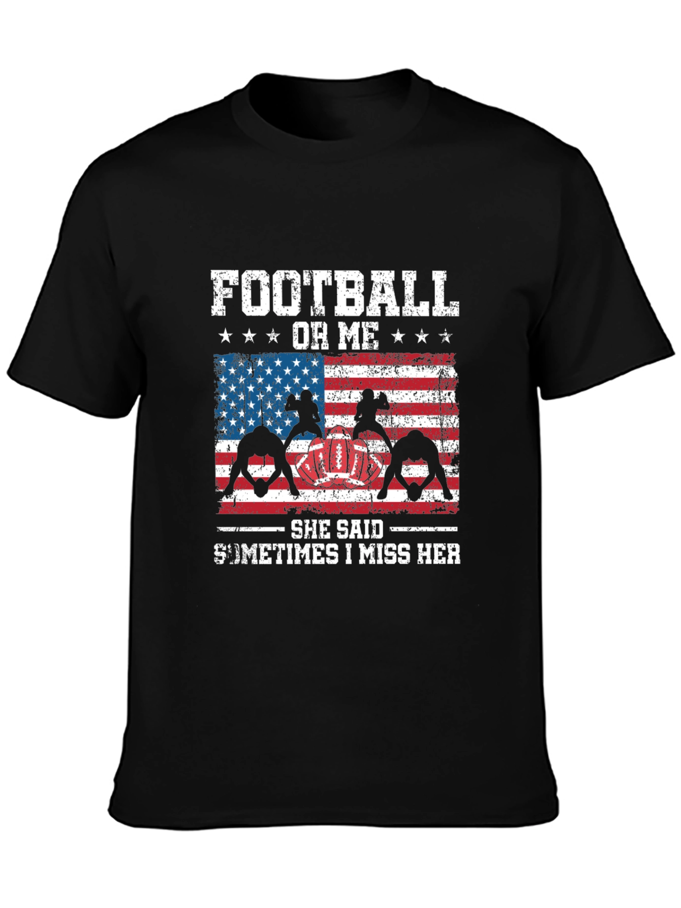 Football or Me T-Shirt Patriotic Design