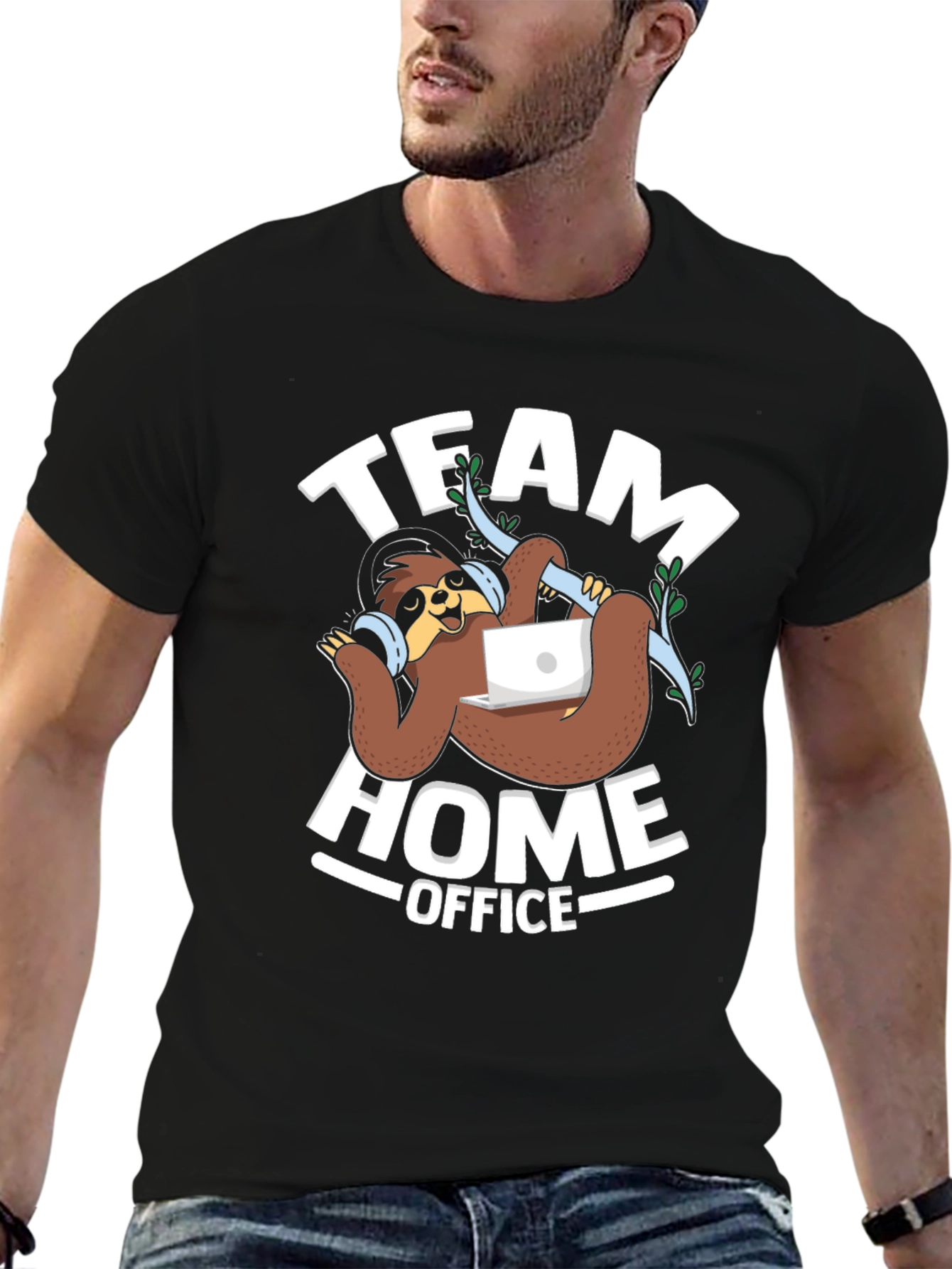 Team Home Office Sloth Graphic T-Shirt