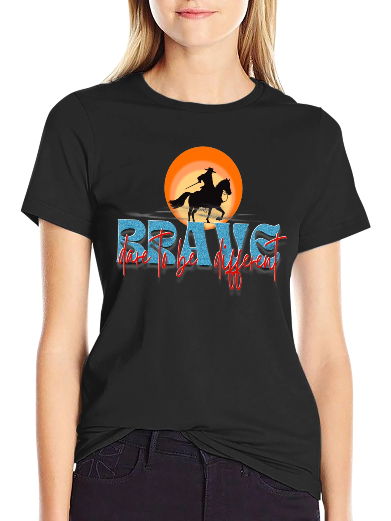 Brave Cowboy Graphic T-Shirt - Dare to be Different