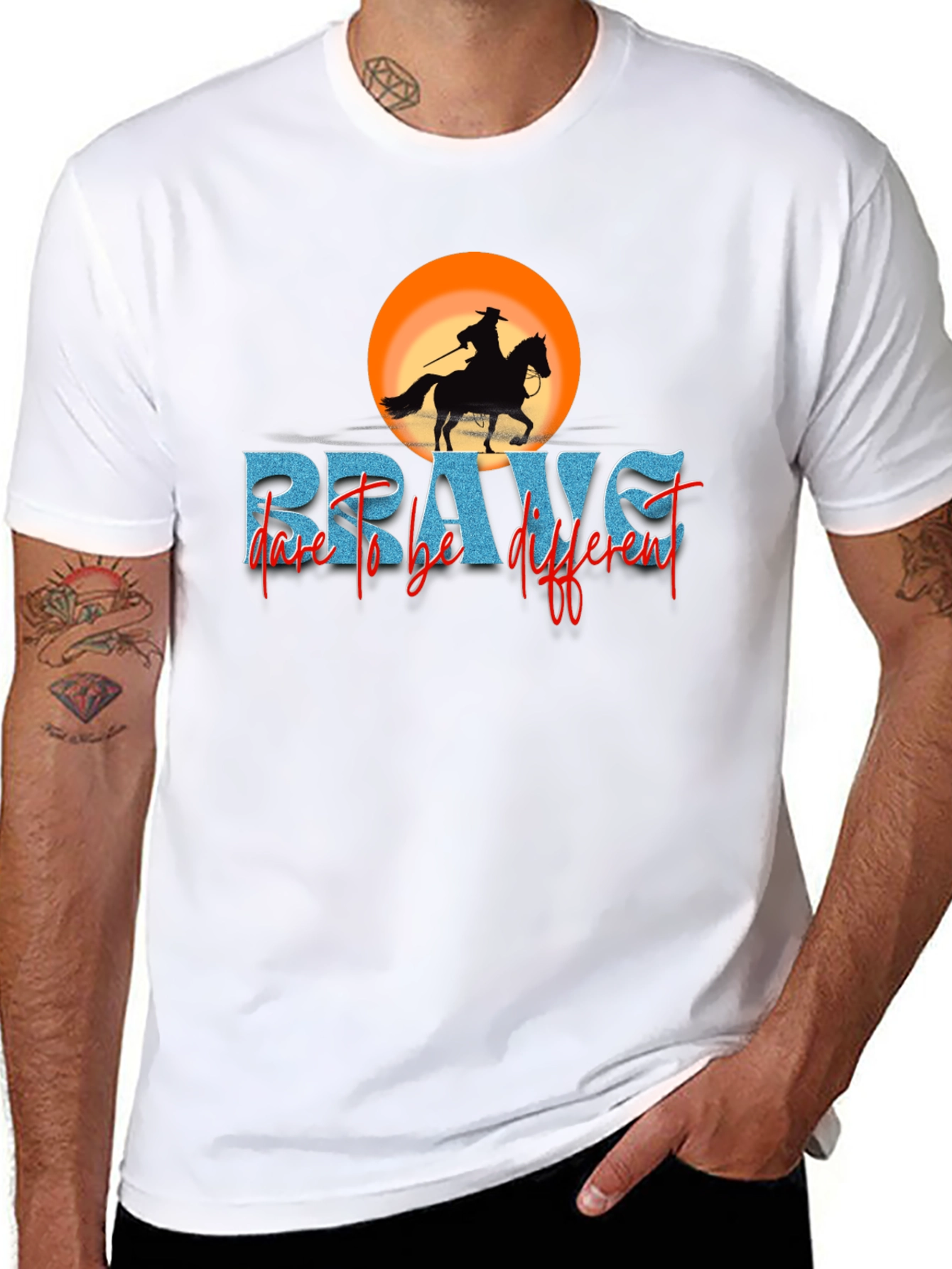 Brave Cowboy Graphic T-Shirt - Dare to be Different