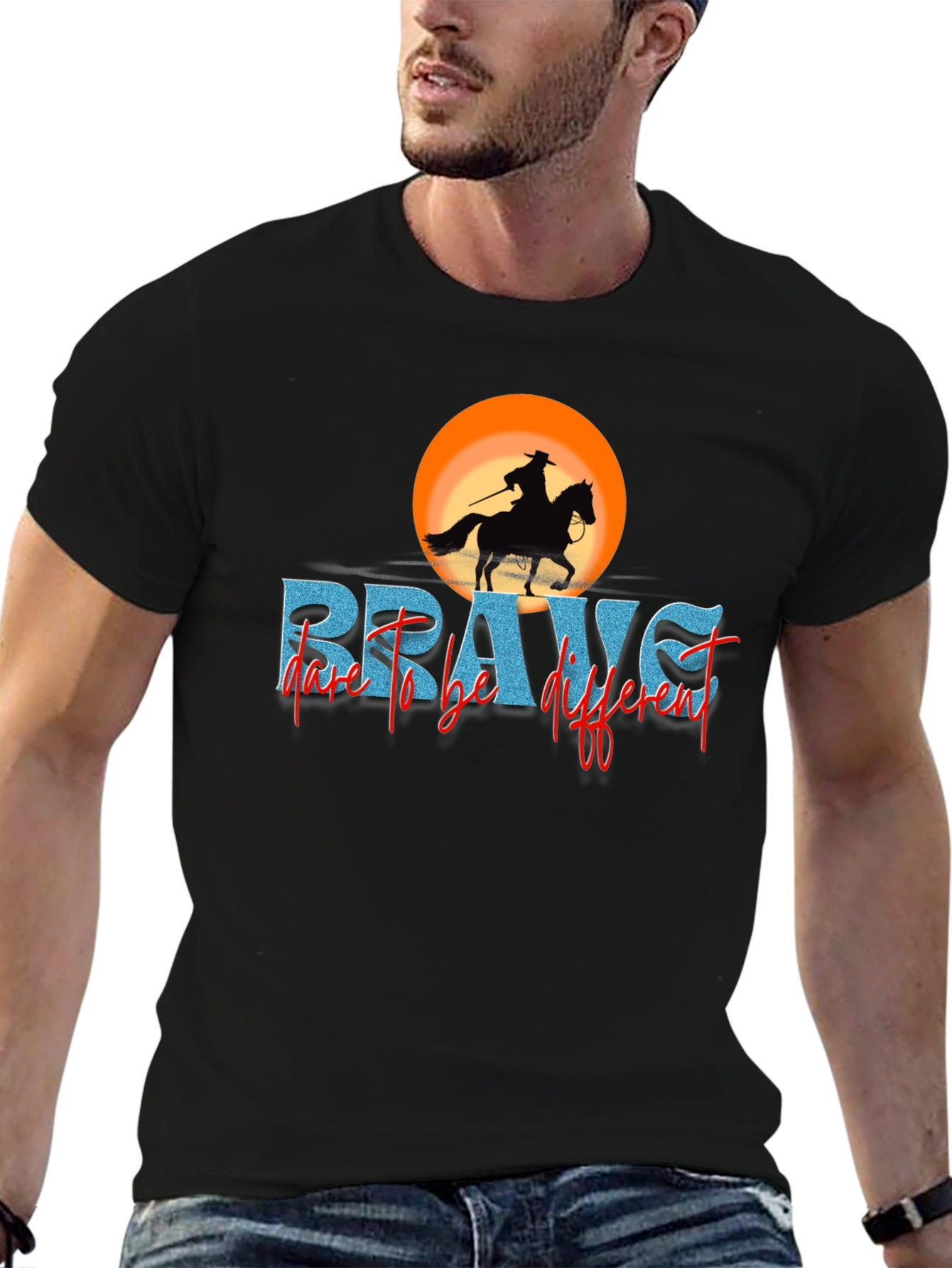 Brave Cowboy Graphic T-Shirt - Dare to be Different