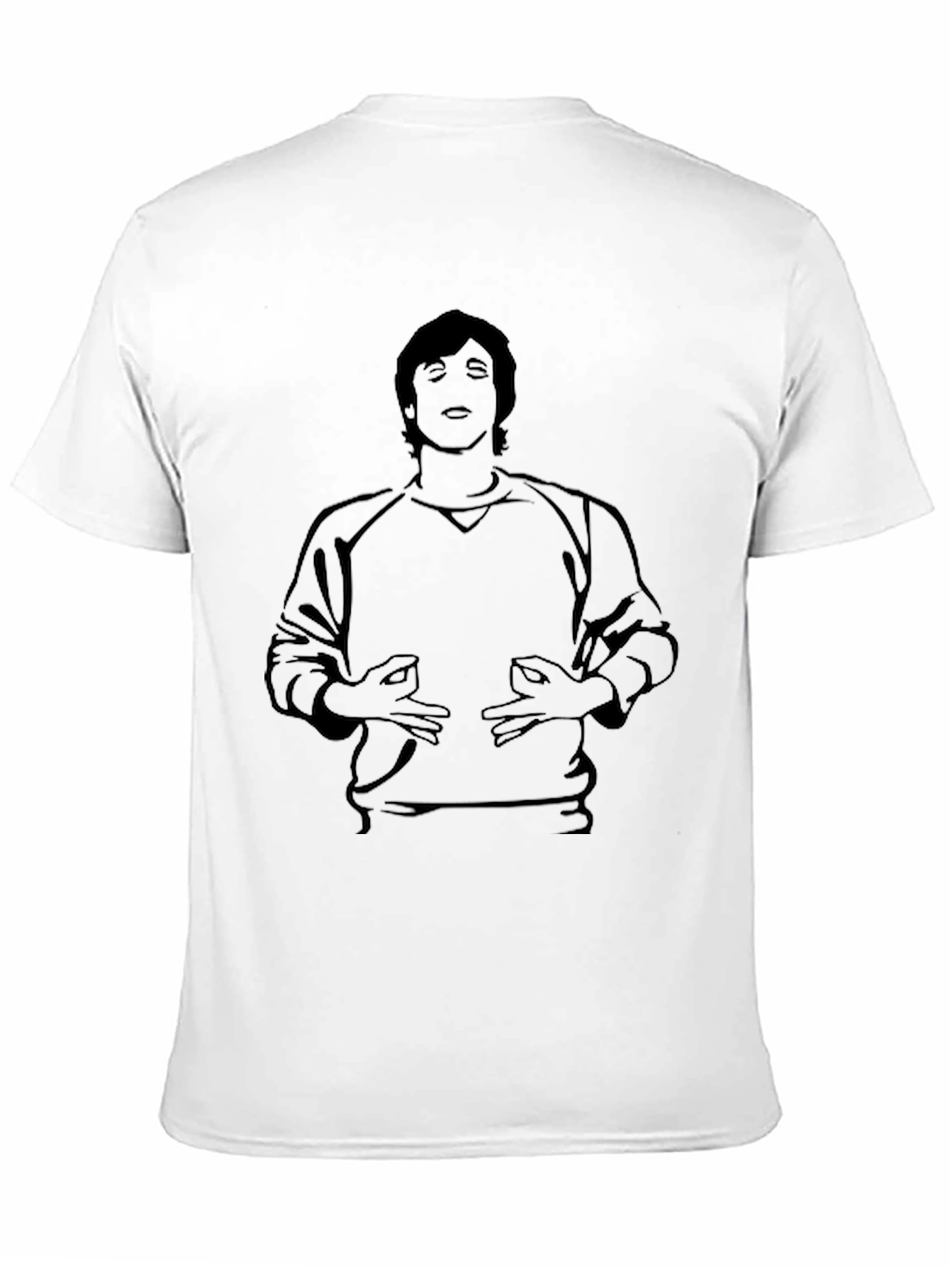 Black T-Shirt with Meditating Man Graphic Tee