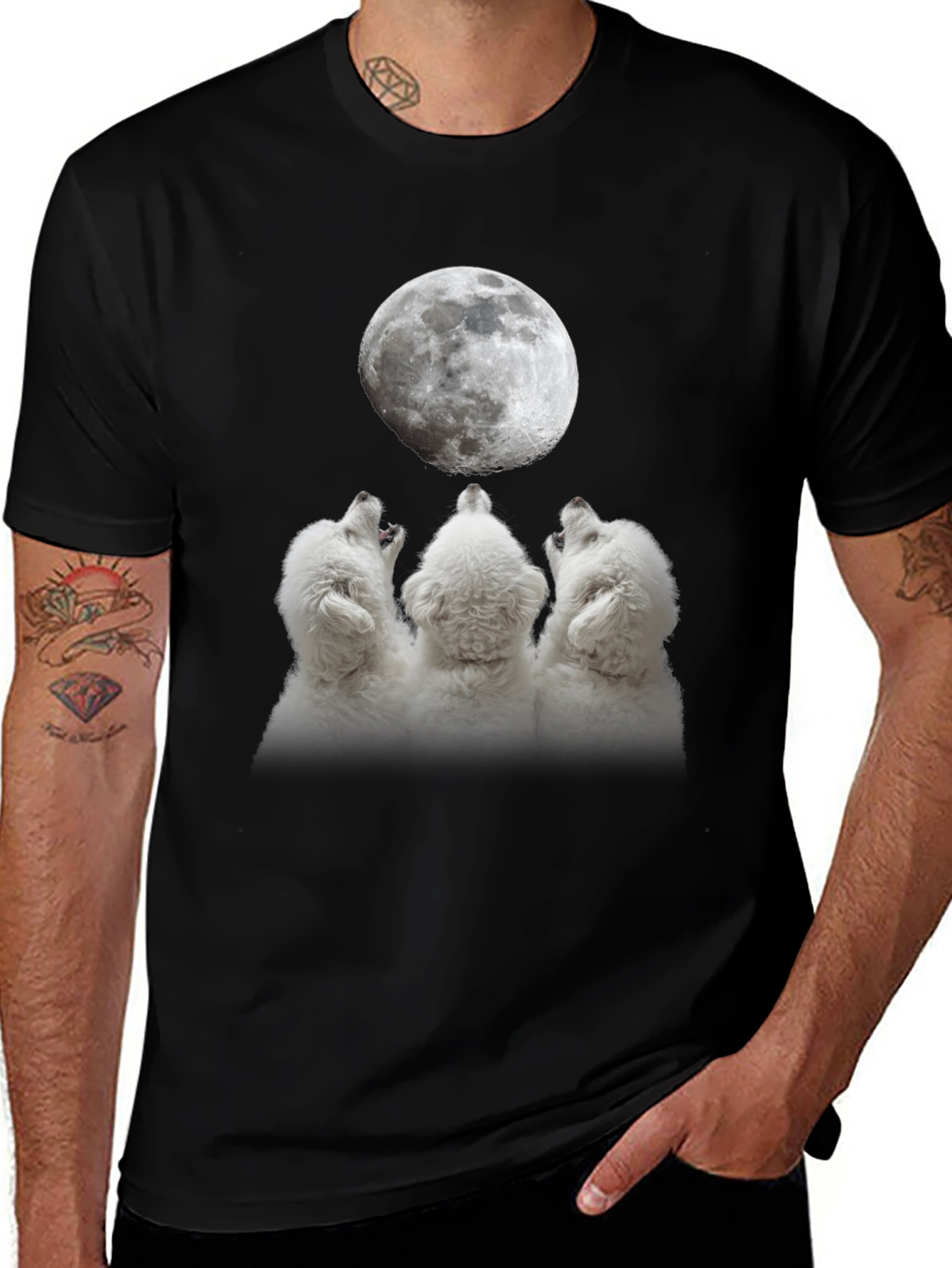 Wolf Howling Moon T-Shirt | Unique Graphic Tee