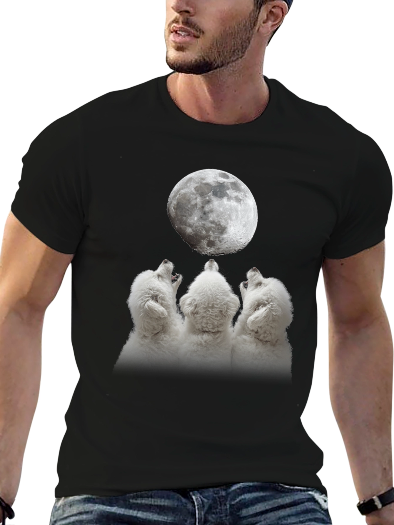 Wolf Howling Moon T-Shirt | Unique Graphic Tee