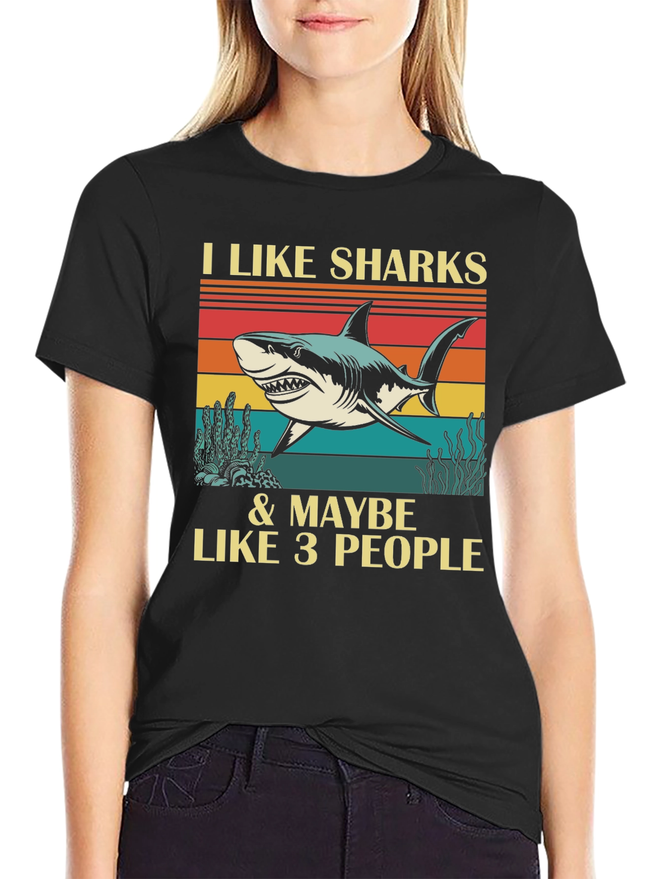 I Like Sharks & Maybe 3 People Graphic Tee