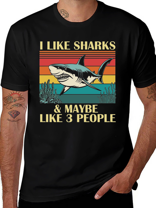 I Like Sharks & Maybe 3 People Graphic Tee