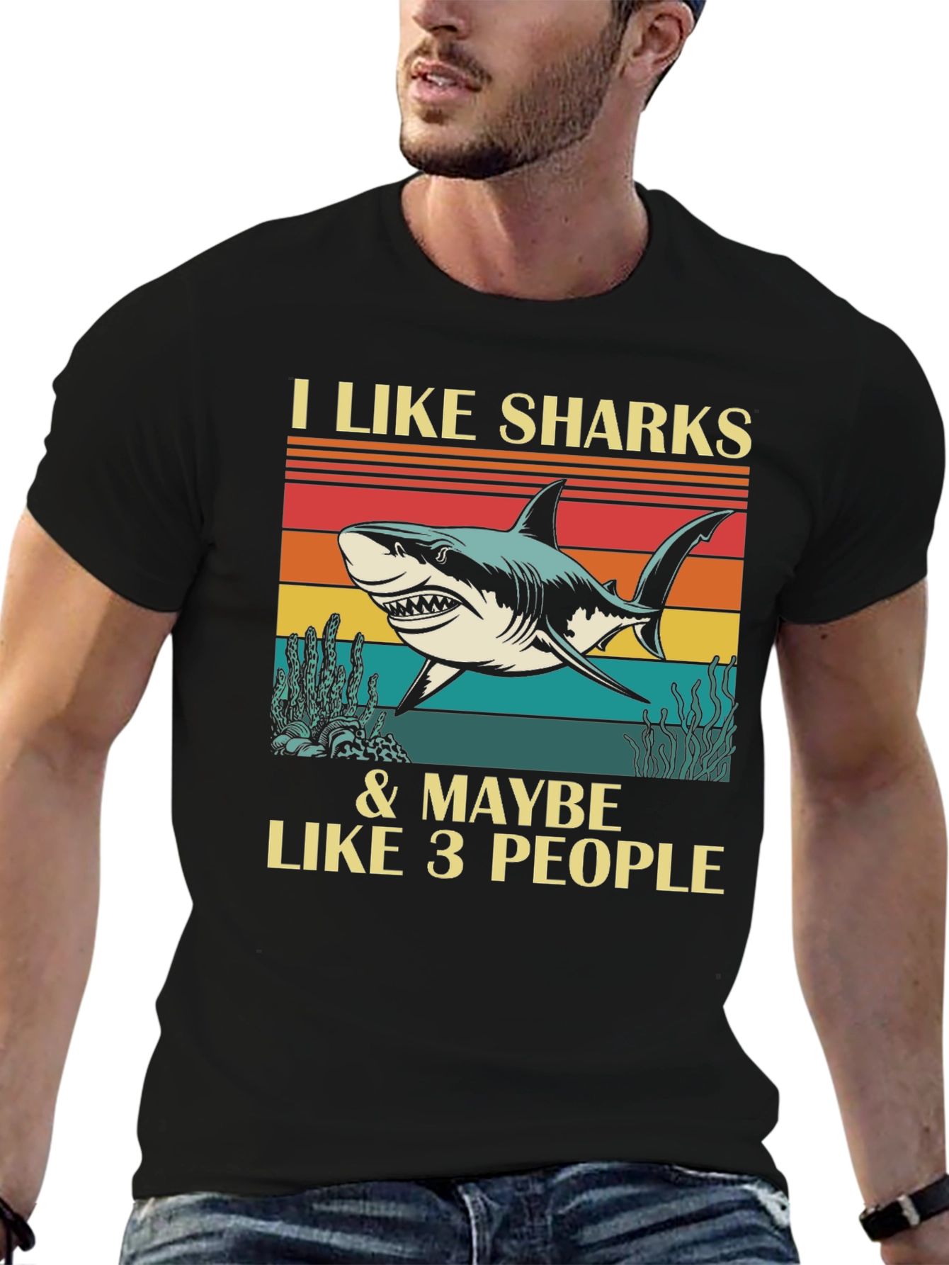 I Like Sharks & Maybe 3 People Graphic Tee