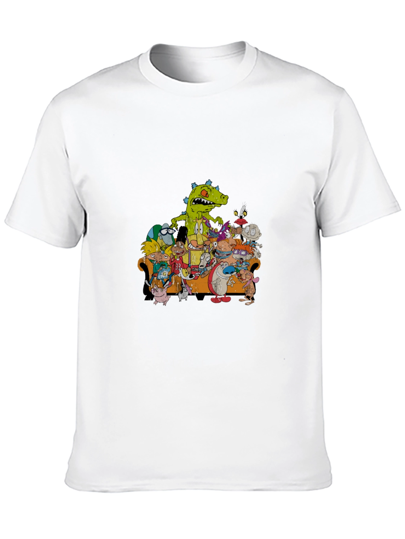 90s Cartoon Characters Black T-Shirt