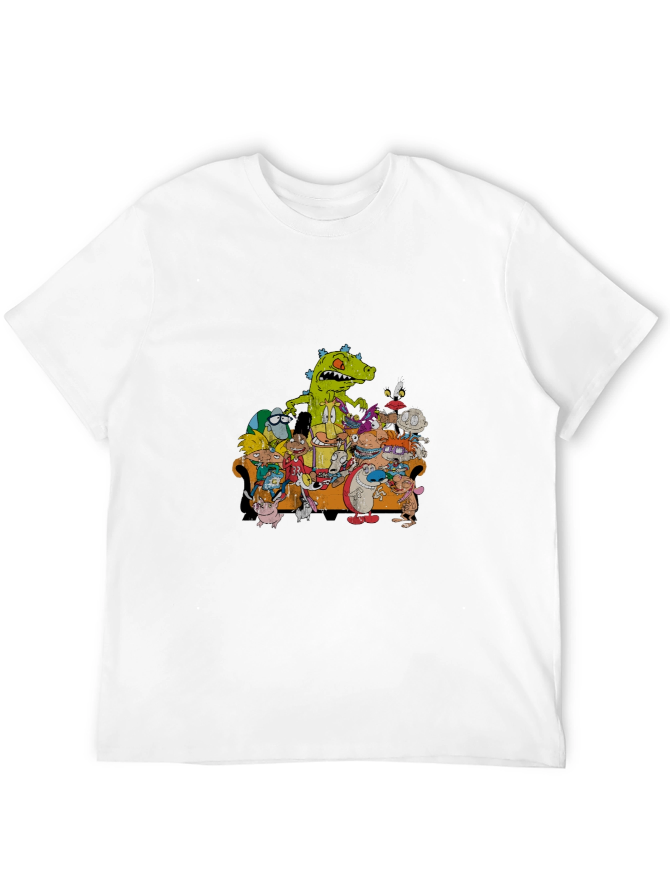 90s Cartoon Characters Black T-Shirt