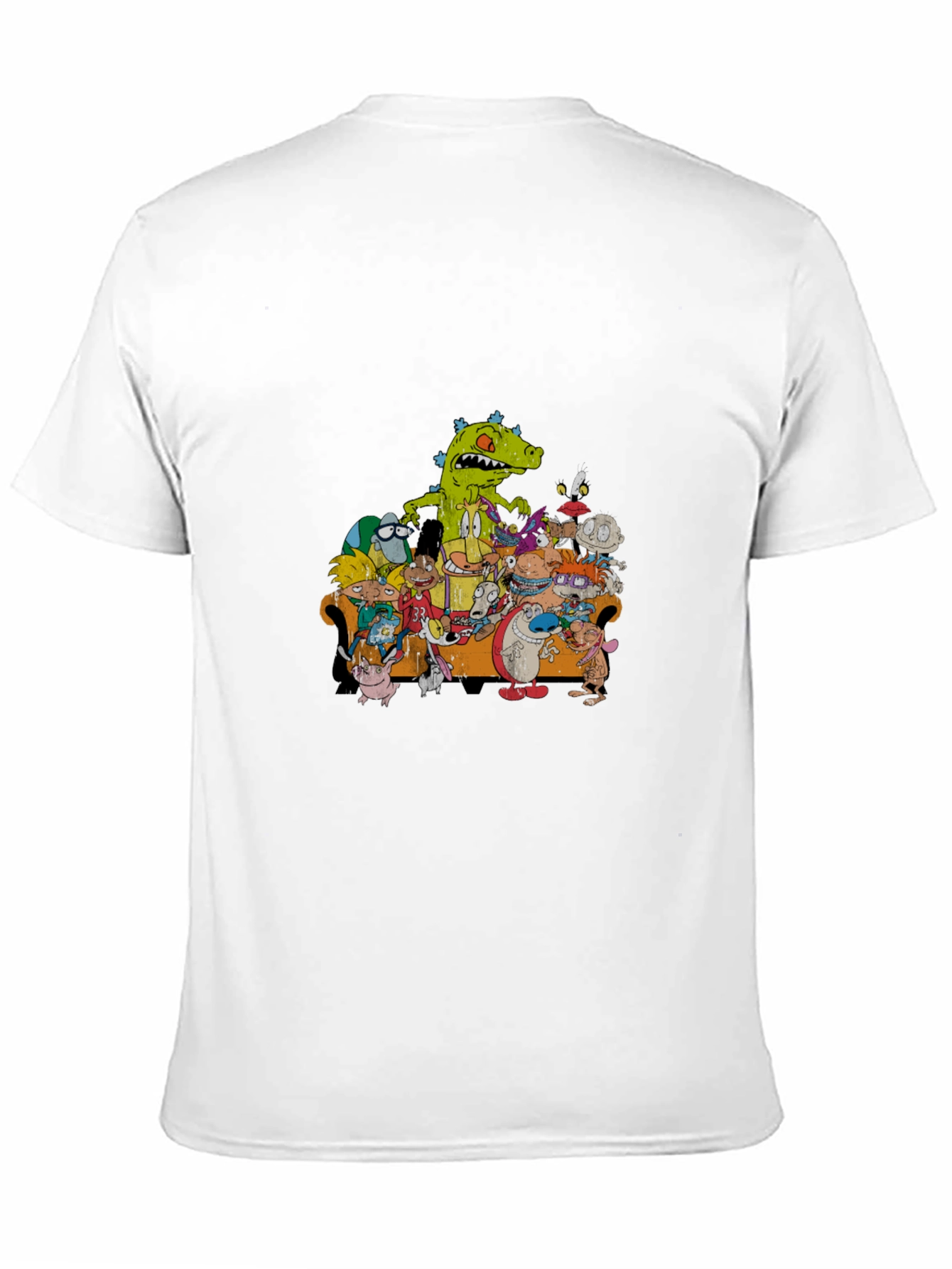 90s Cartoon Characters Black T-Shirt