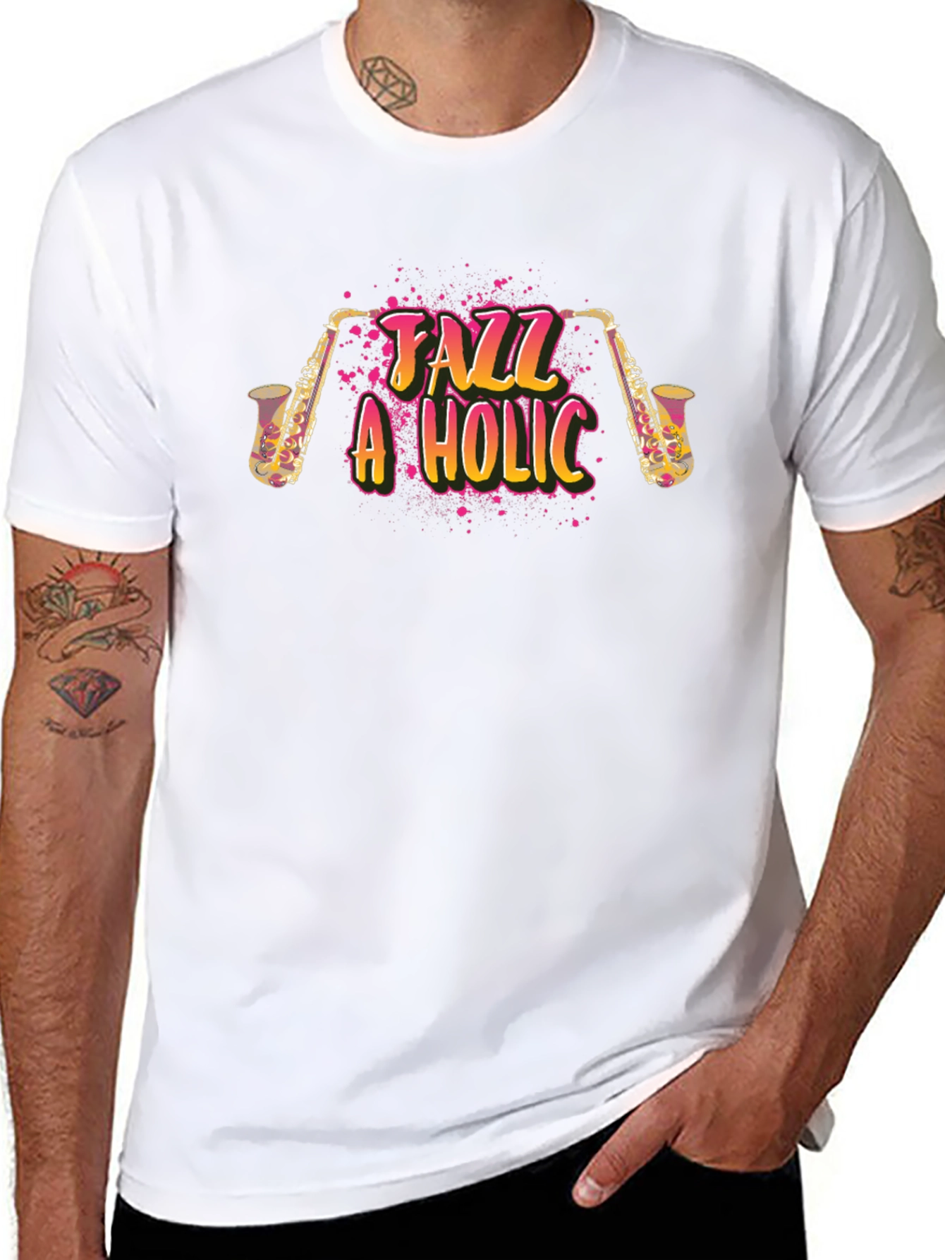 Jazz-A-Holic Black Graphic Tee