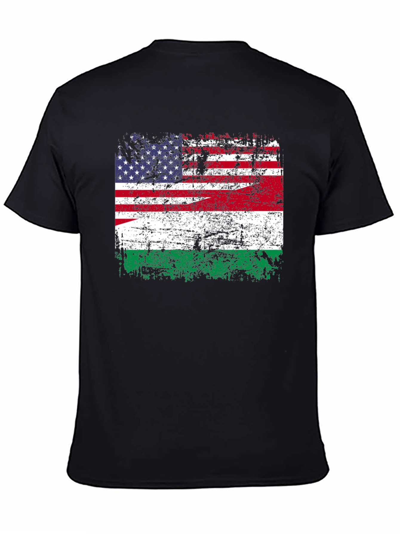 Distressed USA Hungary Flag Graphic Tee