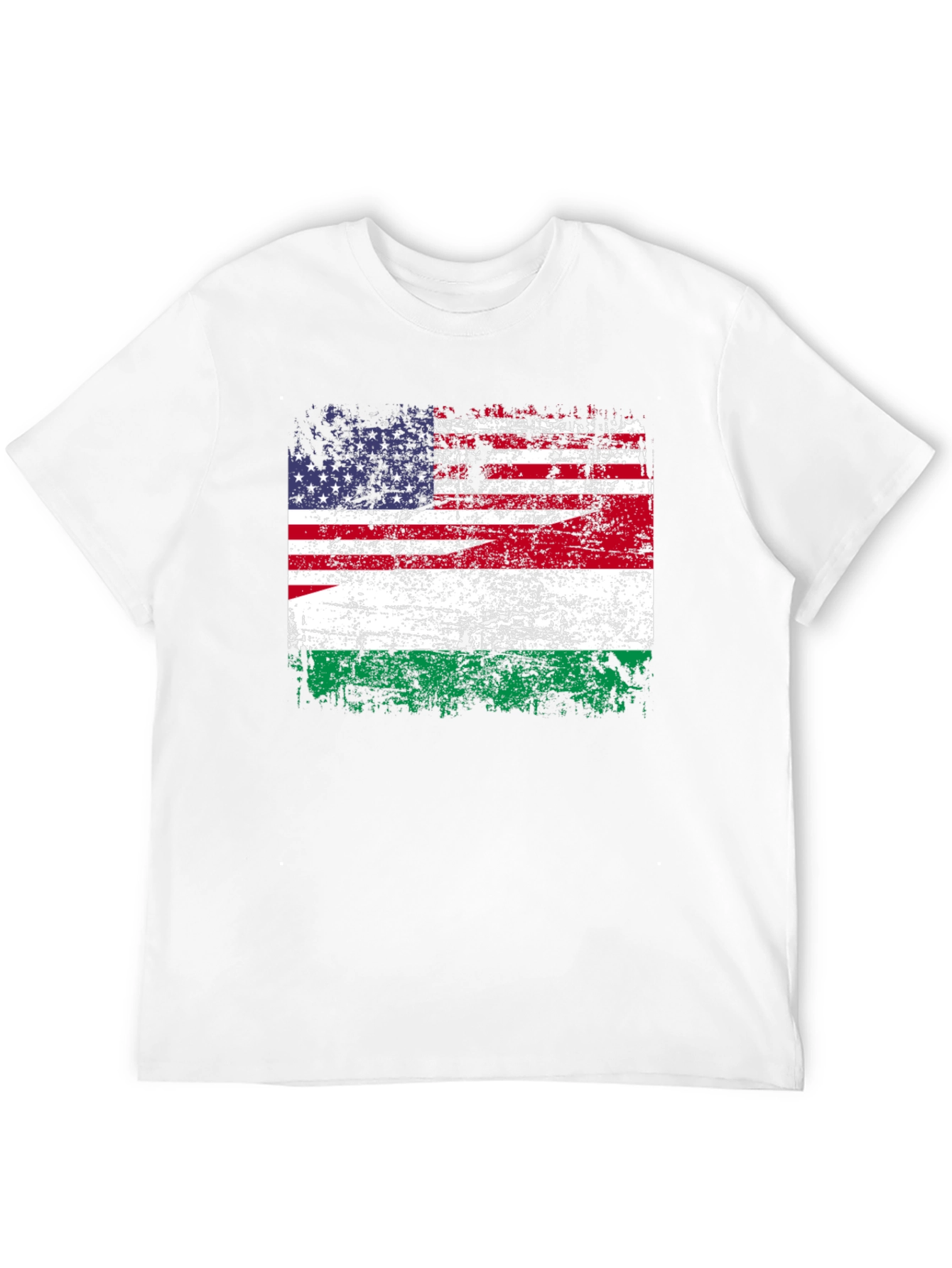 Distressed USA Hungary Flag Graphic Tee