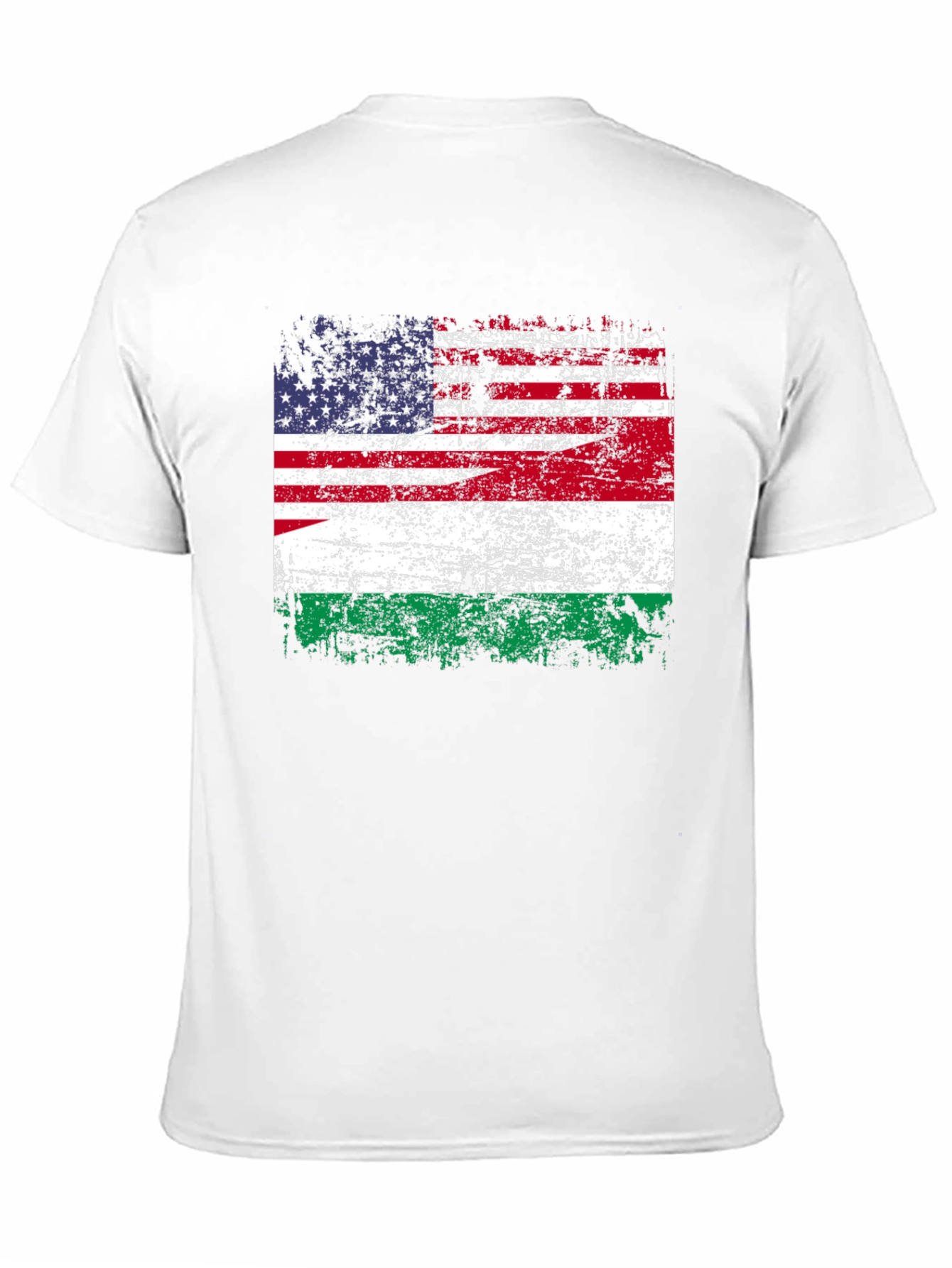 Distressed USA Hungary Flag Graphic Tee