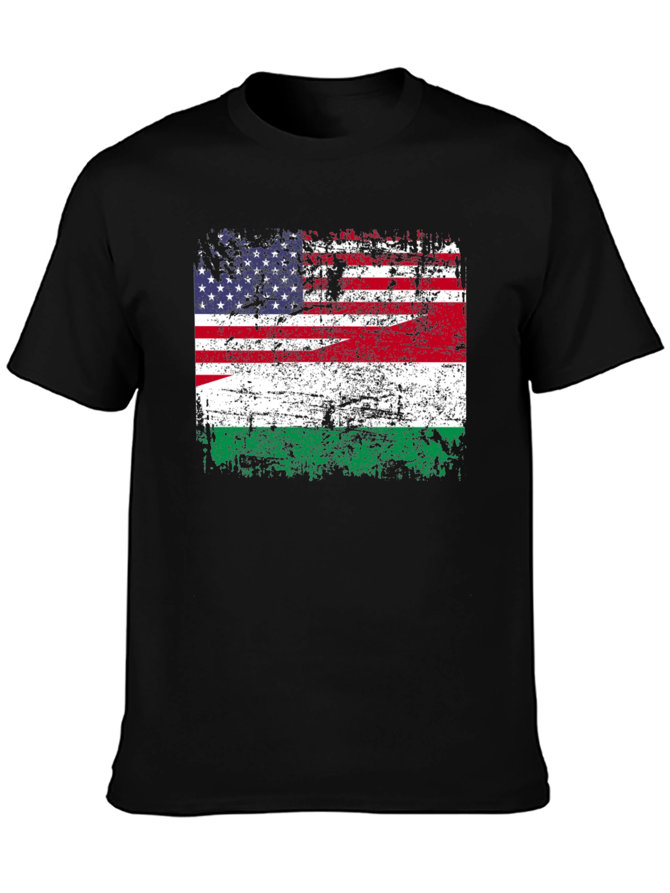 Distressed USA Hungary Flag Graphic Tee