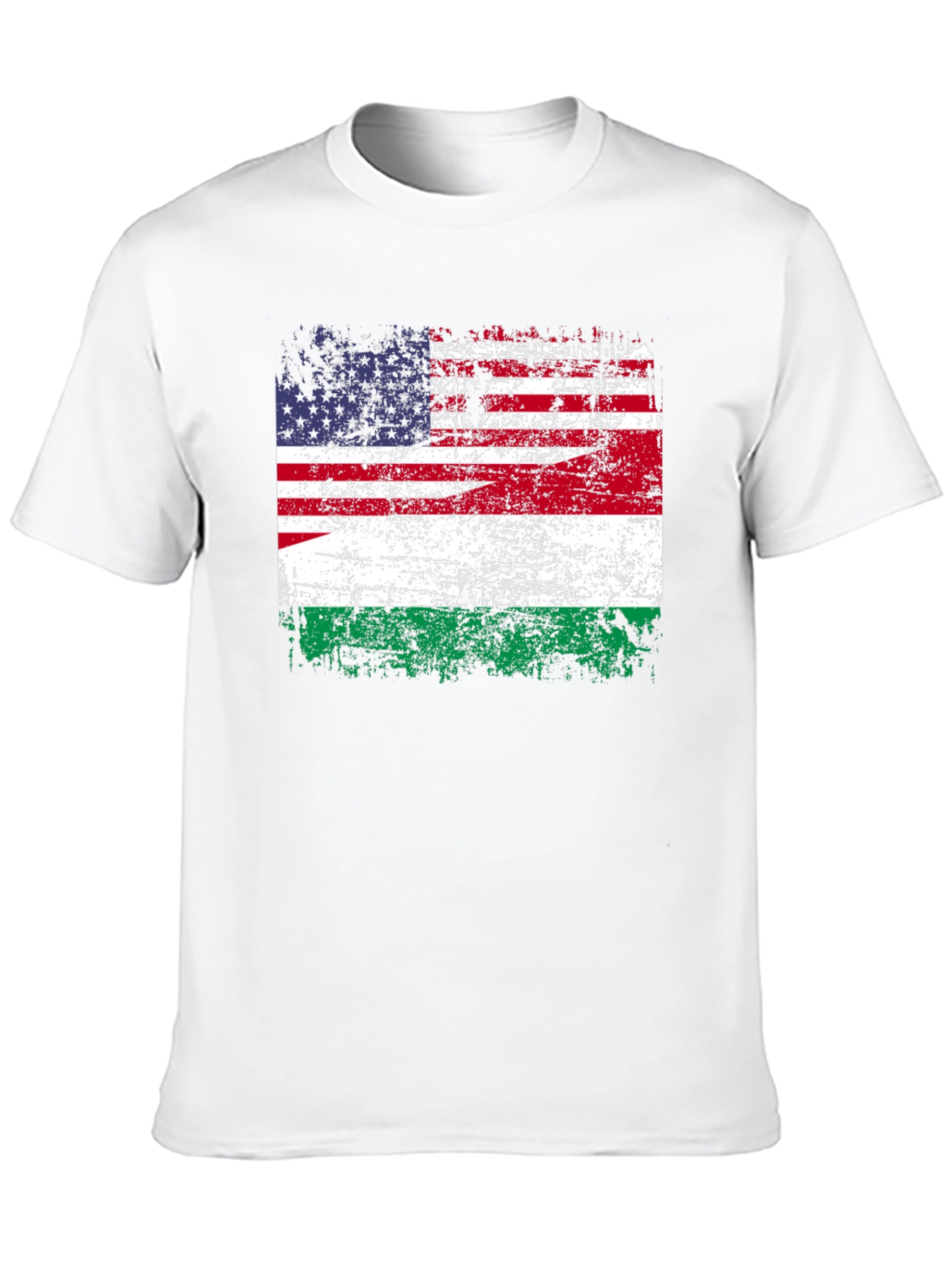 Distressed USA Hungary Flag Graphic Tee