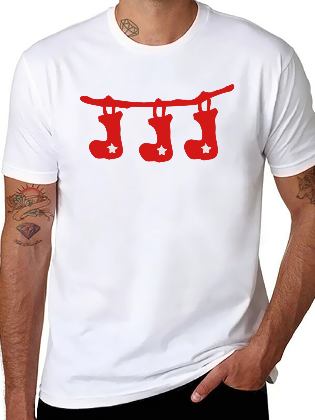 Holiday Christmas Stockings Graphic T-Shirt