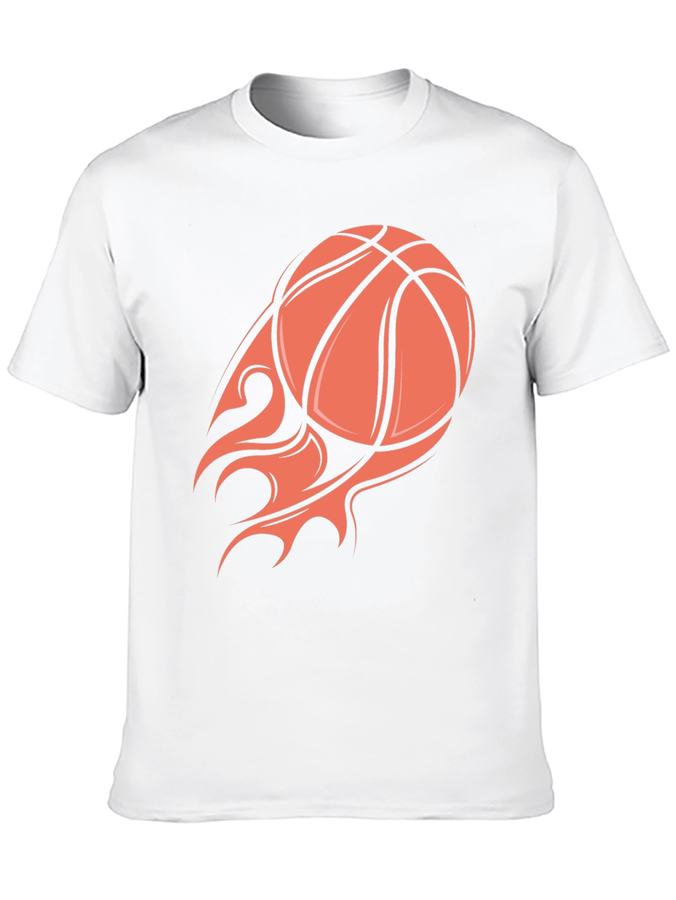 Flaming Basketball Graphic Tee - Black