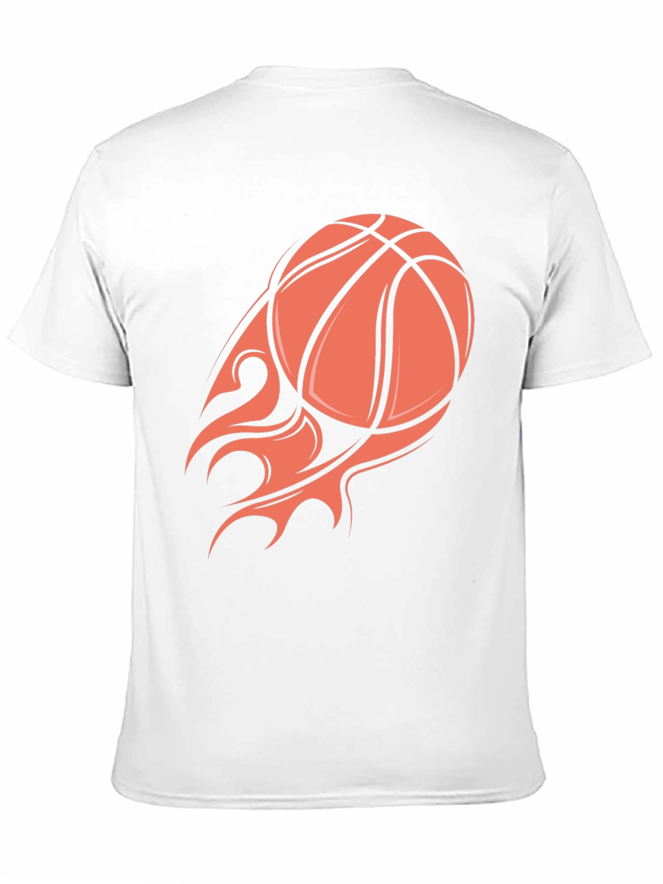 Flaming Basketball Graphic Tee - Black