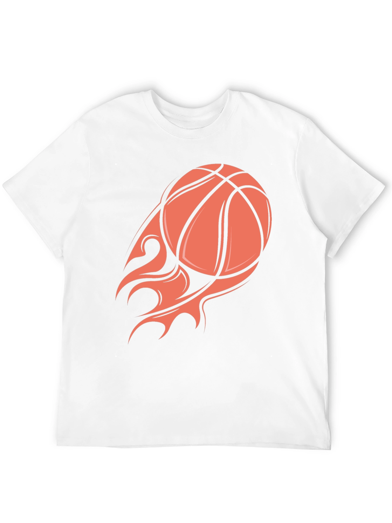 Flaming Basketball Graphic Tee - Black