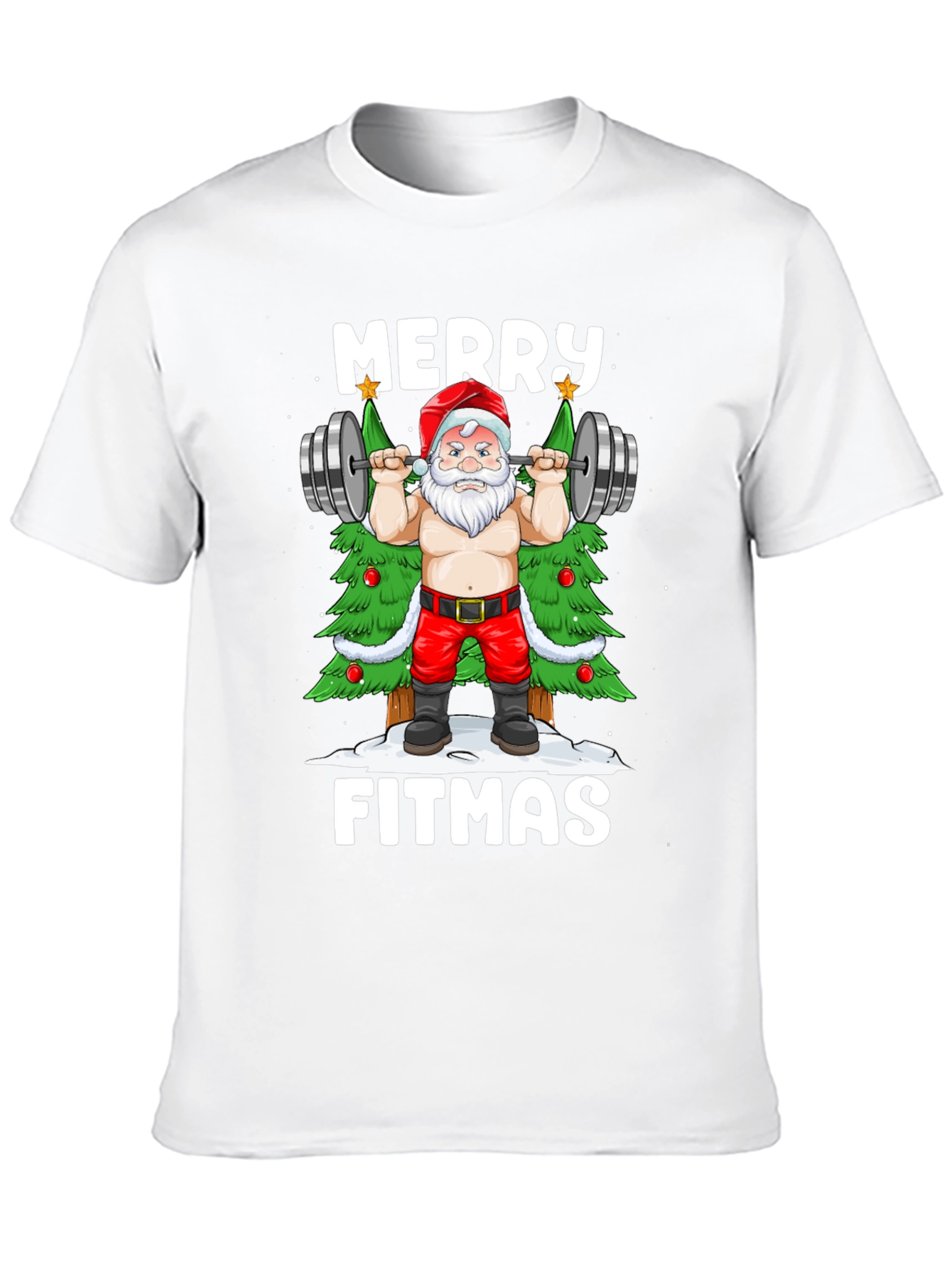 Merry Fitmas Santa T-Shirt - Gym Christmas Apparel