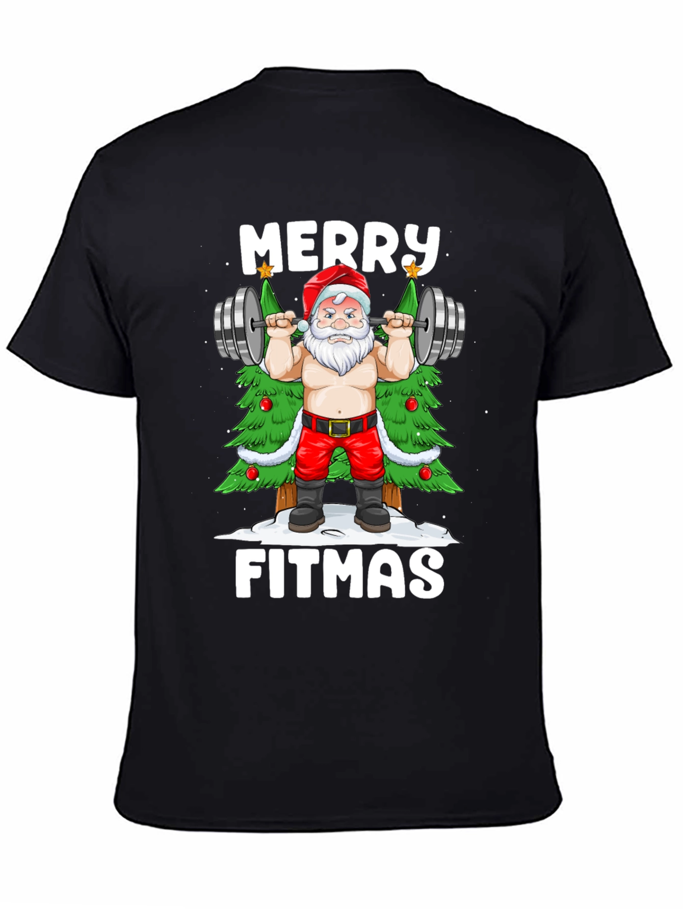 Merry Fitmas Santa T-Shirt - Gym Christmas Apparel