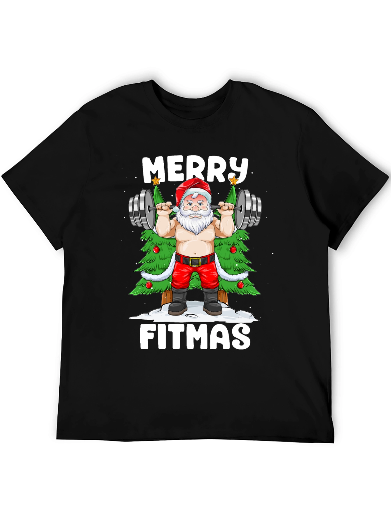 Merry Fitmas Santa T-Shirt - Gym Christmas Apparel
